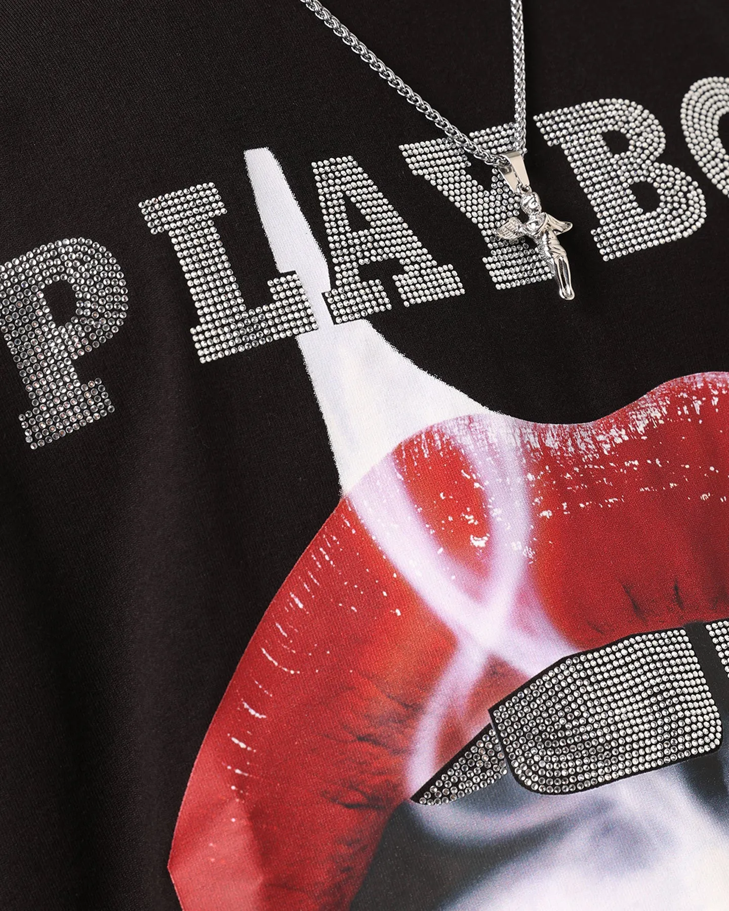 QuickDry Running Gear Playboy Diamant?? Lips T-Shirt Black