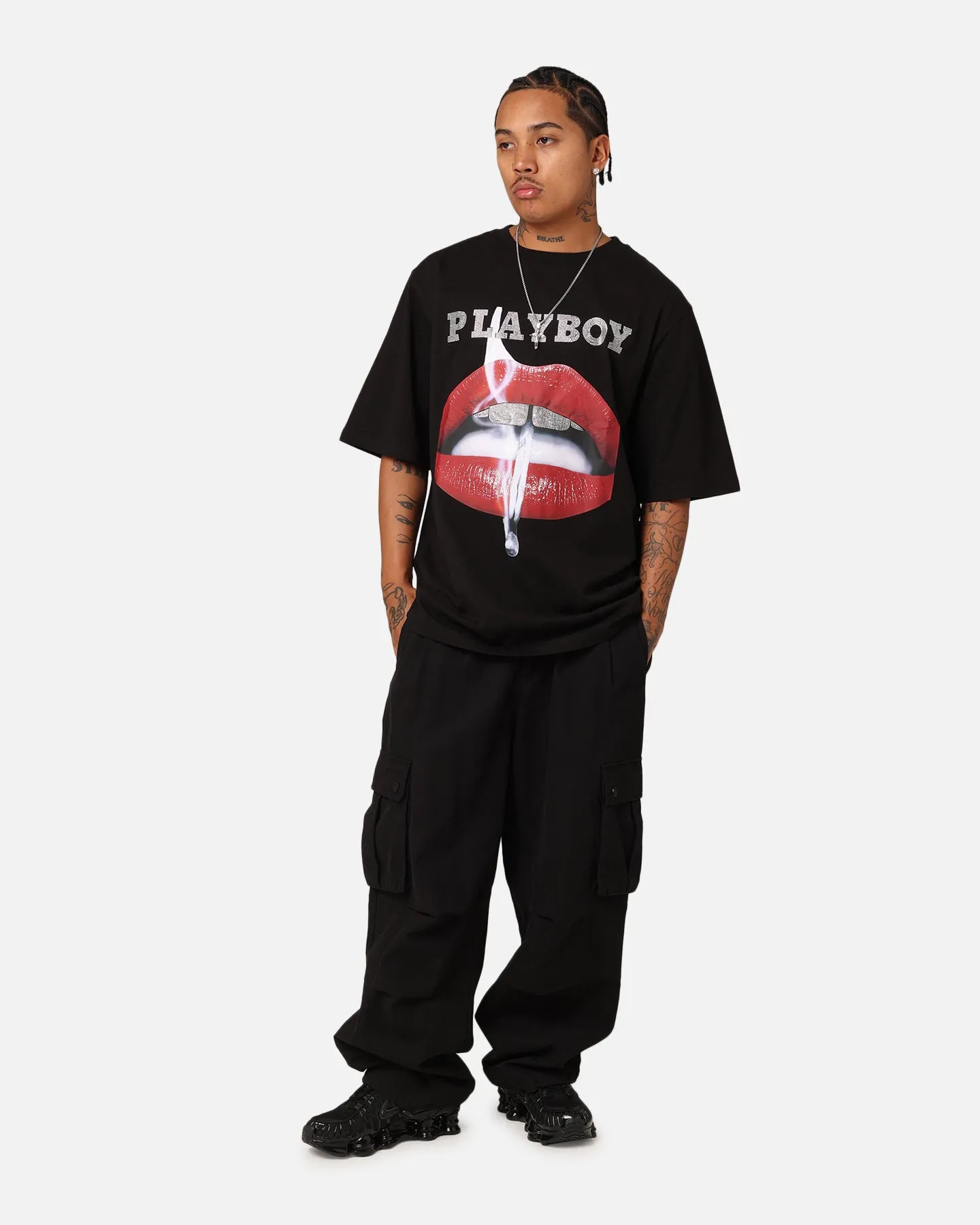 MinimalistDesign Playboy Diamant?? Lips T-Shirt Black
