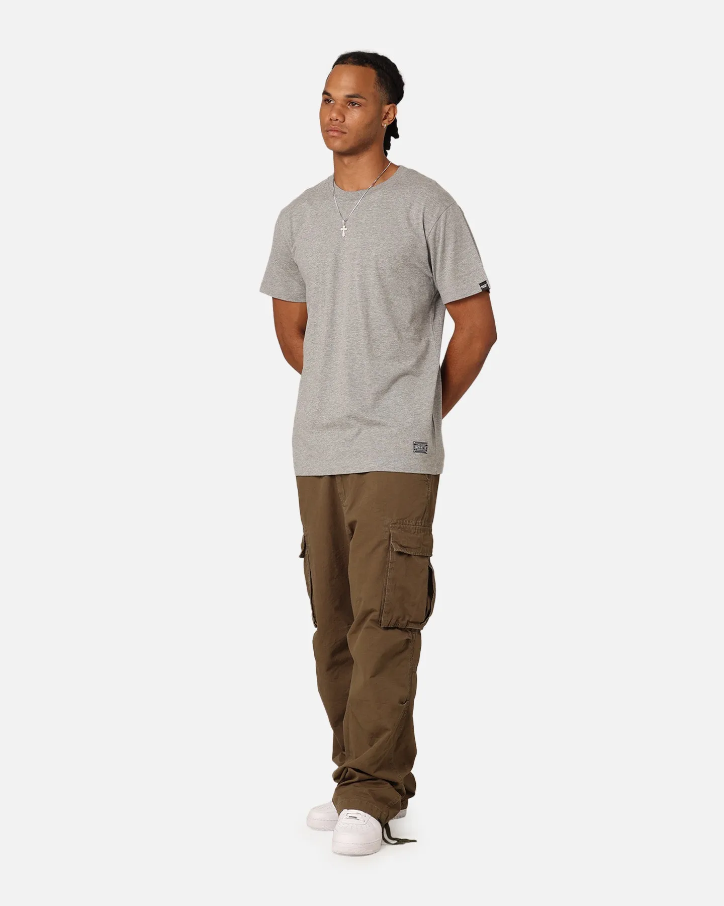 RATS GET FAT W17 BLANK SS TEE GREY HEATHER Durable Ribbed Hem
