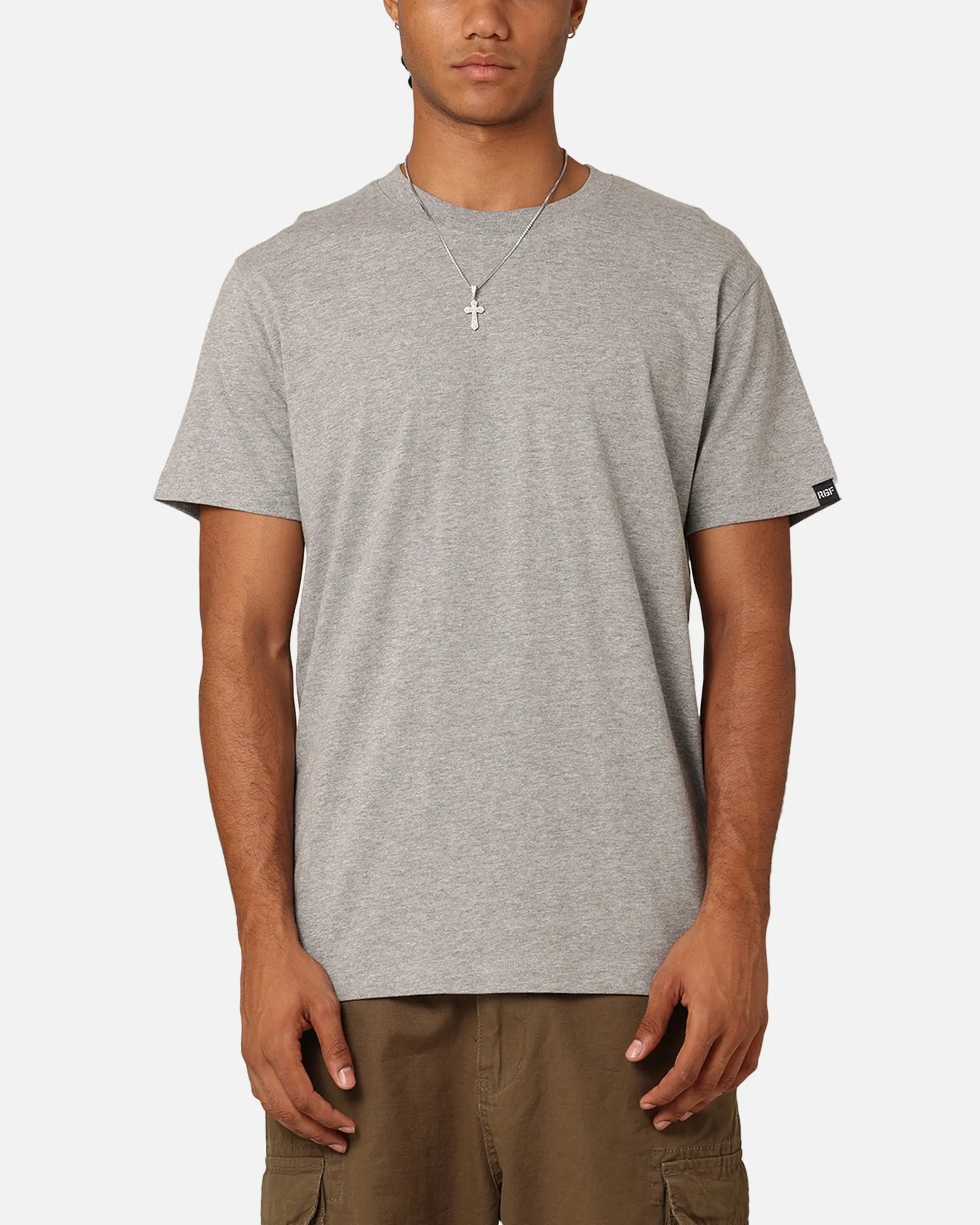 Layered Collar RATS GET FAT W17 BLANK SS TEE GREY HEATHER