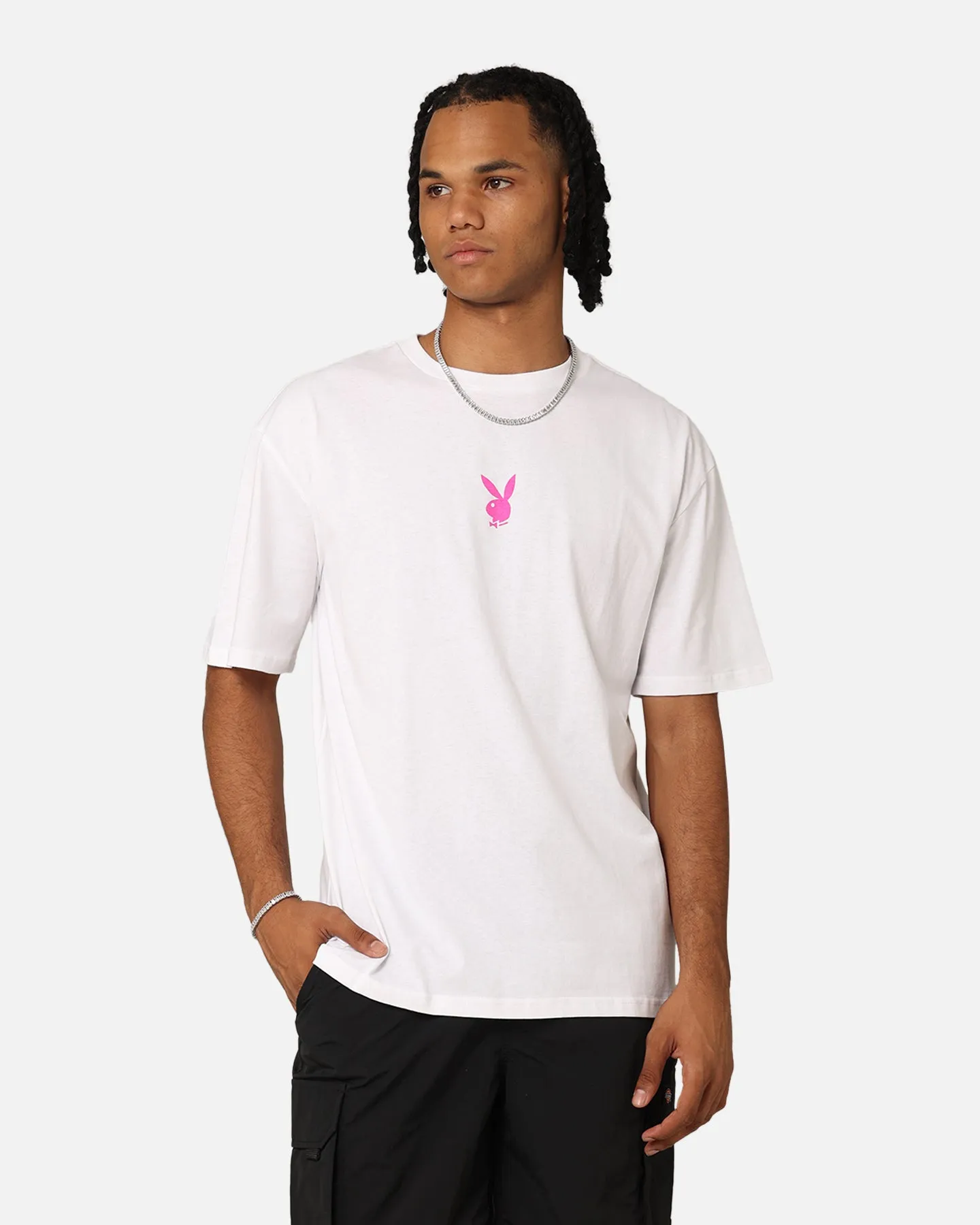 Versatile Layer Playboy Card T-Shirt White