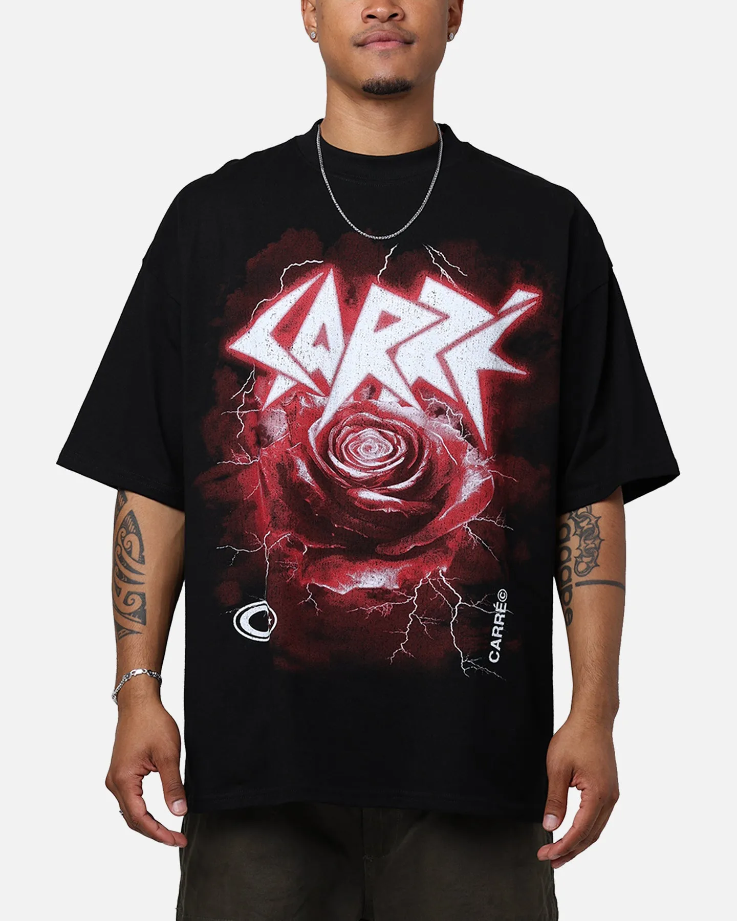 Carre Love Rose Vintage T-Shirt Washed Charcoal Smooth Finish