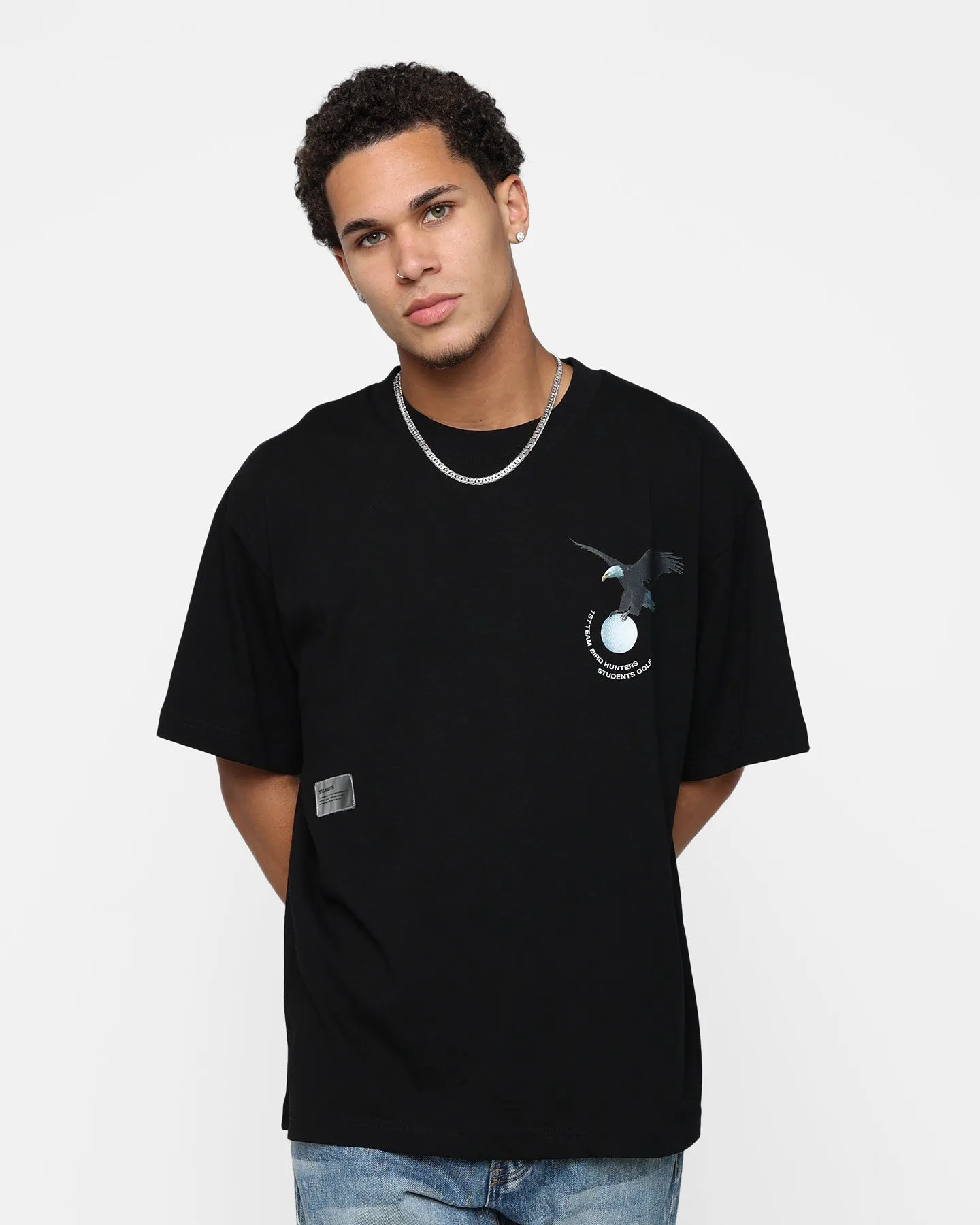 Students Golf Varner Full Fashion Jacquard T-Shirt Black OdorResistantTechnology Chic Cut