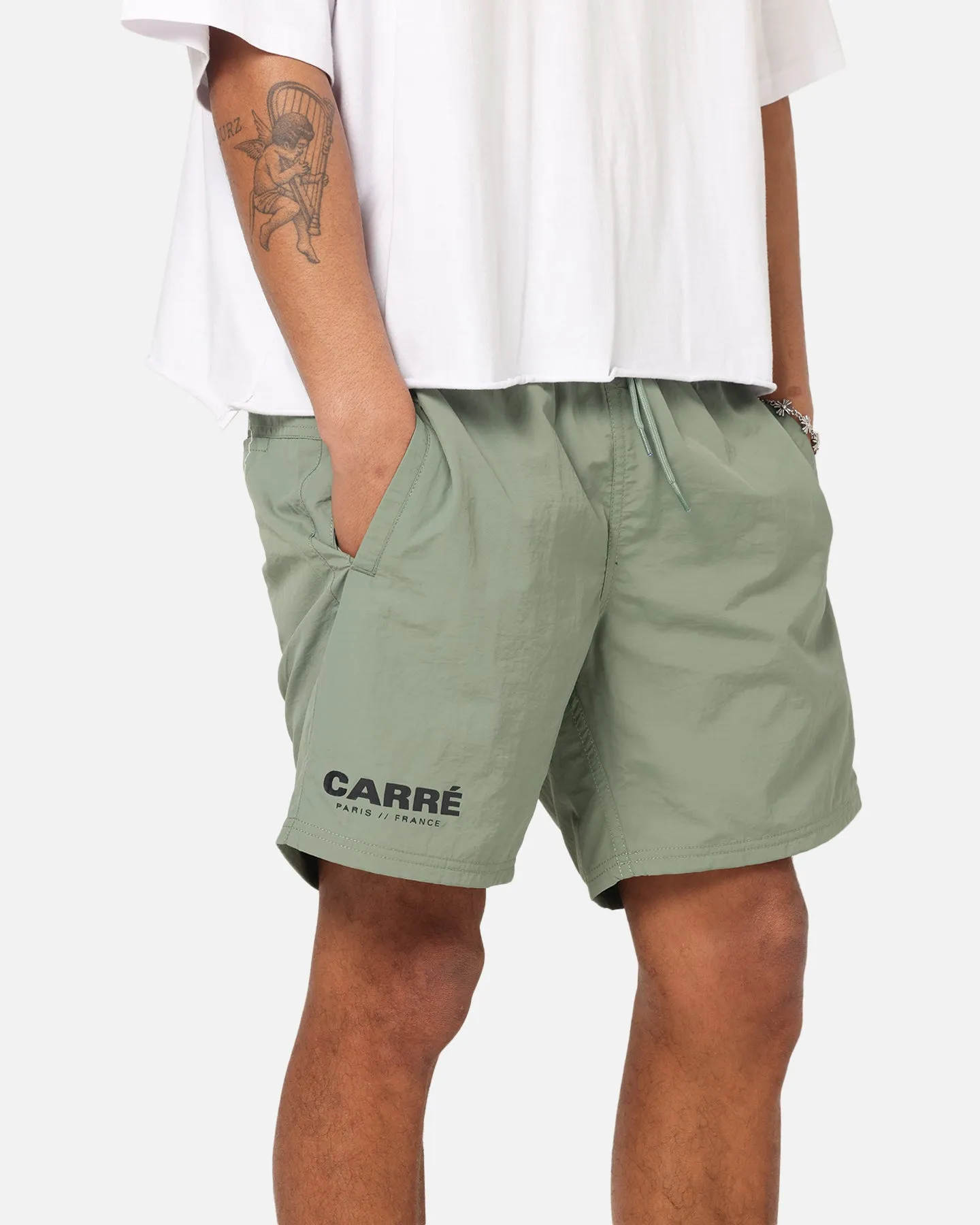 hypoallergenic material Carre Motion Beach Shorts Khaki