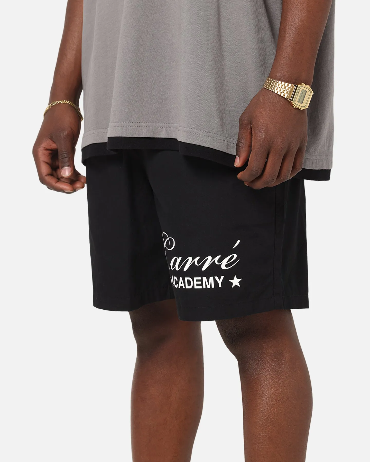Carre Star Academy Beach Shorts Black Relaxed fit style