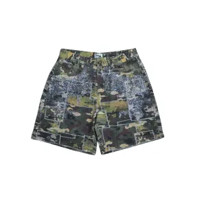 Dry Rot "Camo Bling" Denim Shorts Stretch Ease Easy Fashion