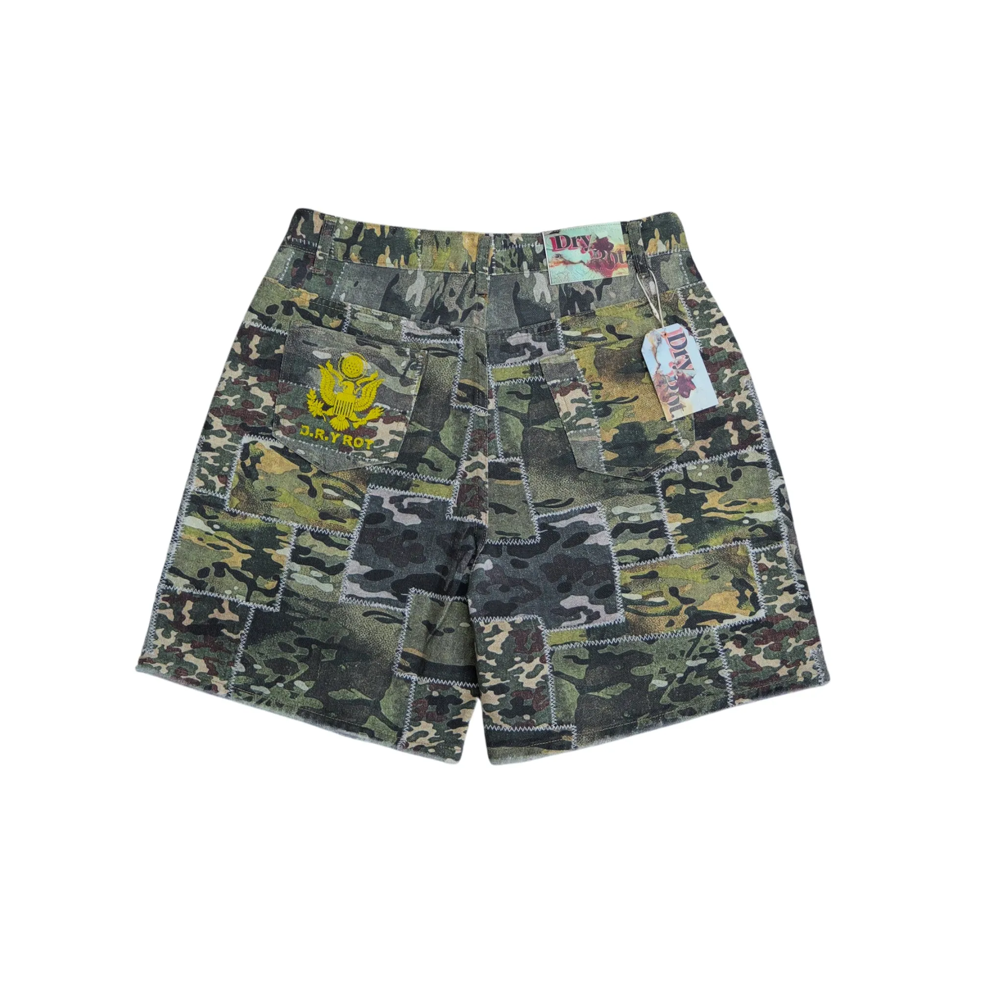 MoistureManagement Technology Relaxed Cut Dry Rot "Camo Bling" Denim Shorts