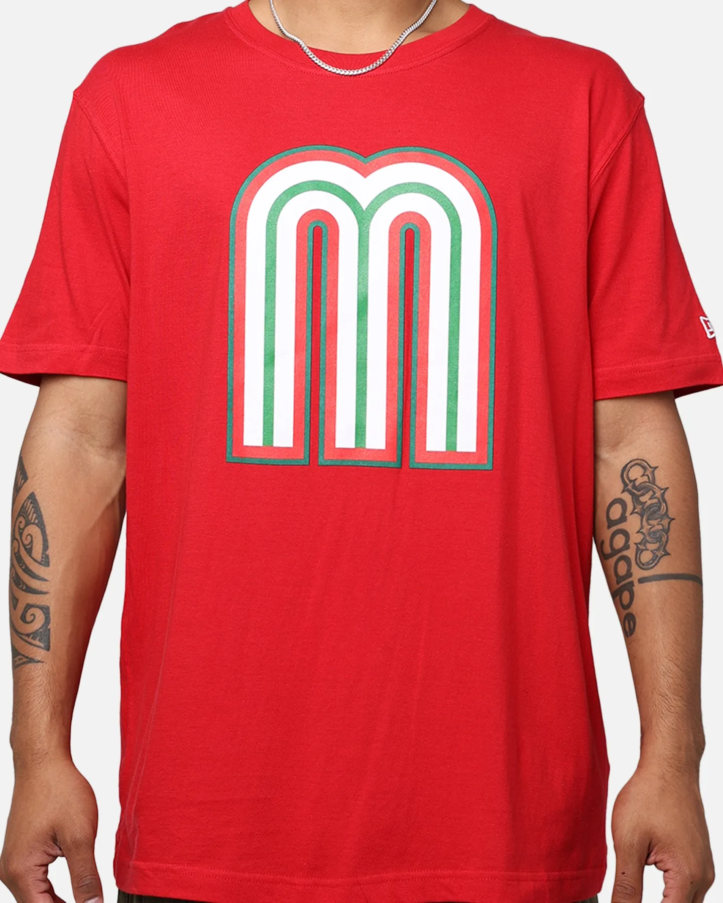 New Era Mexico National Baseball Team World Baseball Classic T-Shirt Scarlet Cool Design Non Fading Material