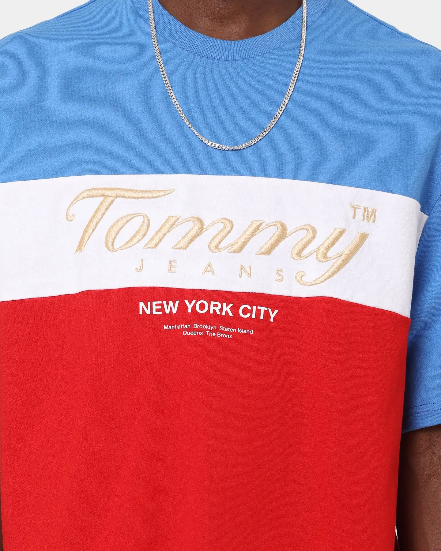 Tommy Jeans TJM Archive T-Shirt Deep Crimson Double Stitched Seams