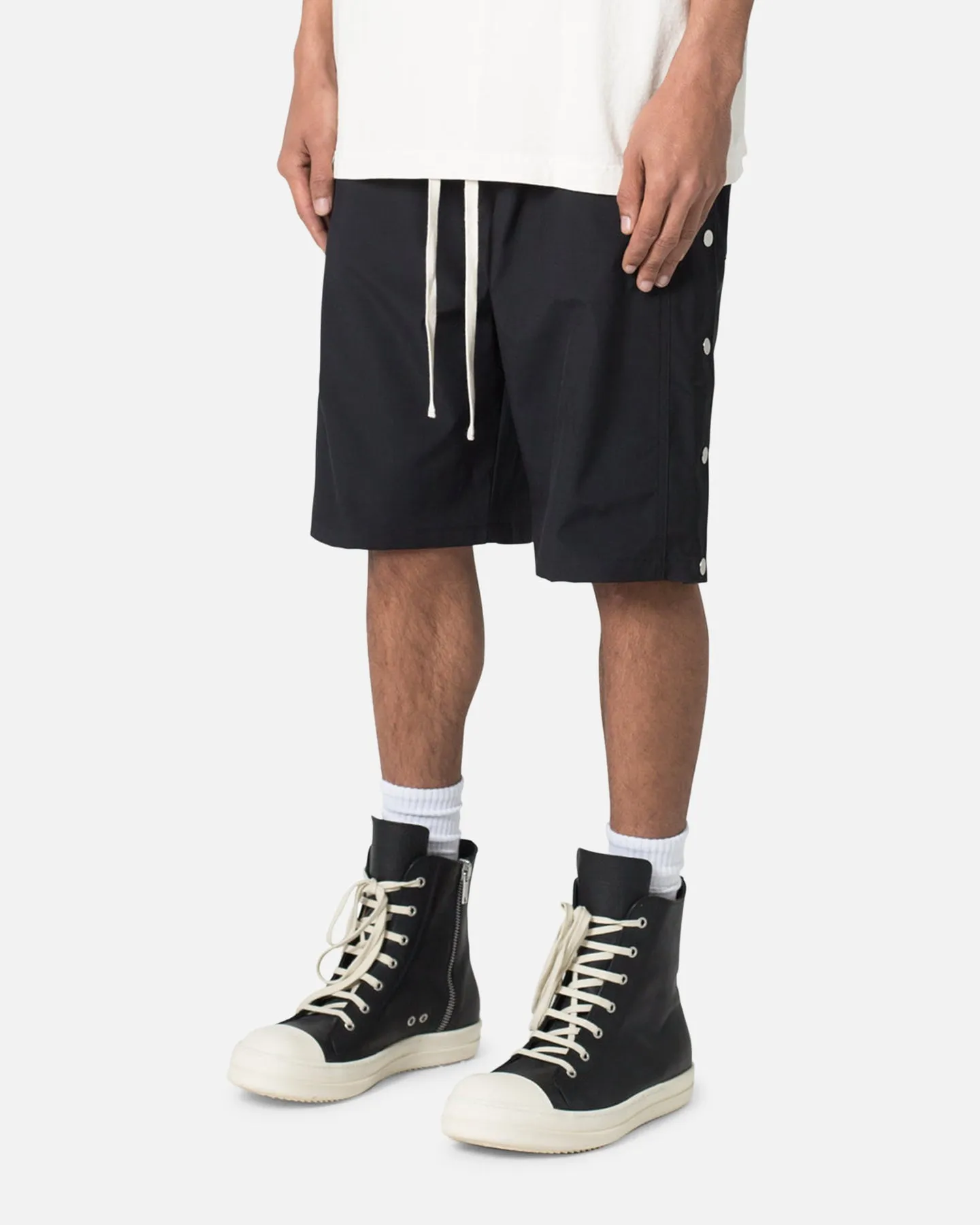 MNML Side Snap Nylon Shorts Black Polyester shorts