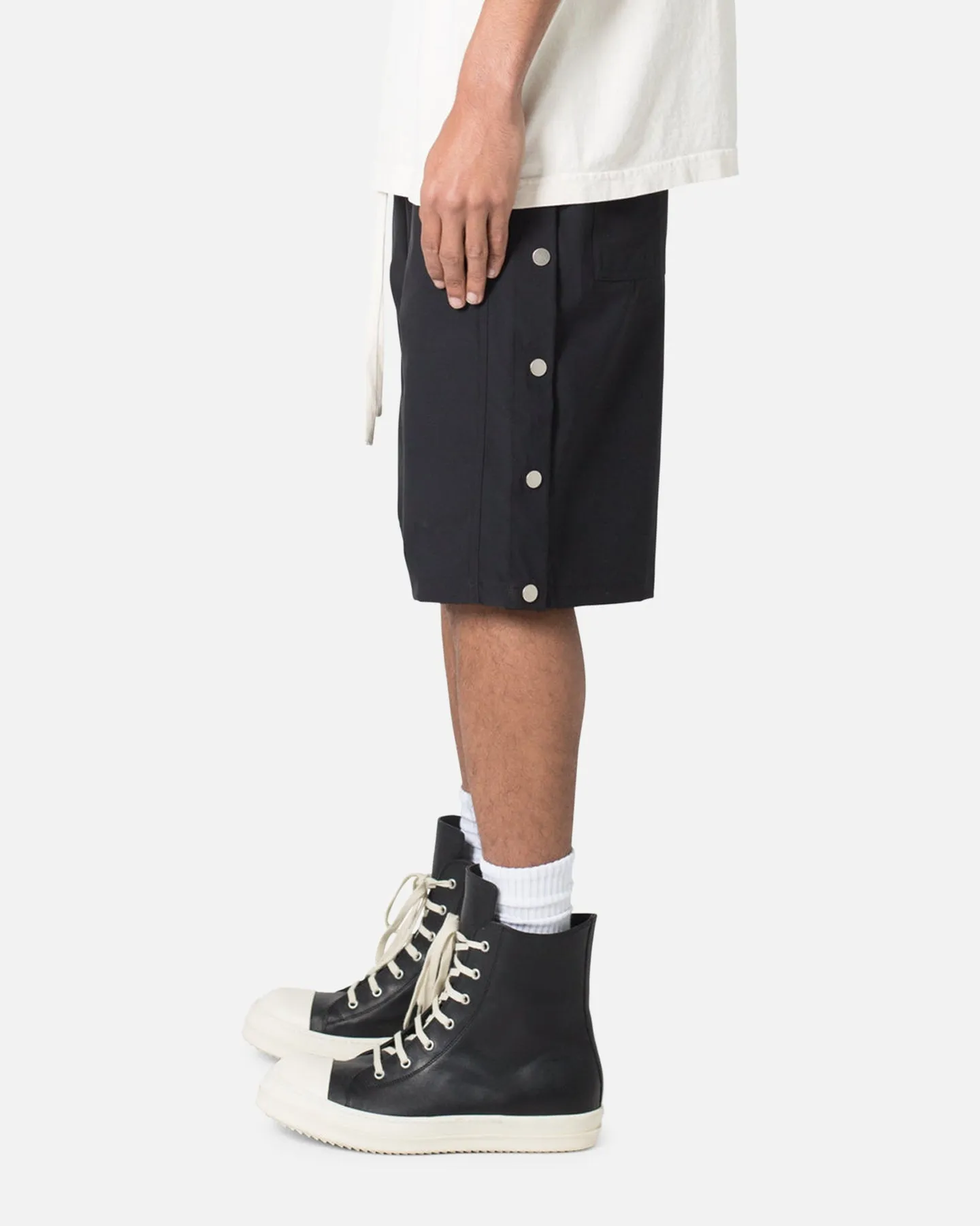 Casual Layers MNML Side Snap Nylon Shorts Black