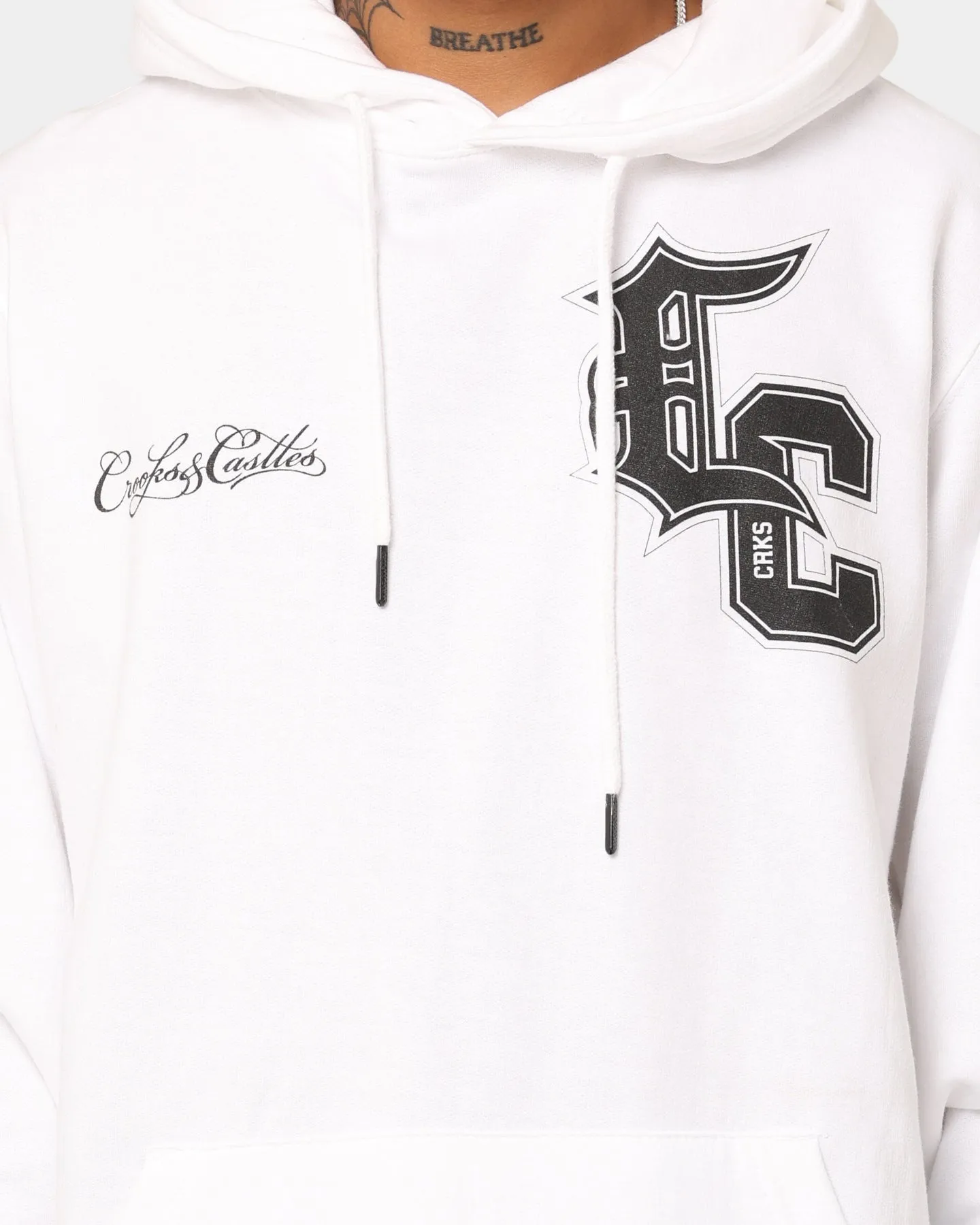 Backyard Chill Heavyweight Material Crooks & Castles Varsity Of Old Hoodie White