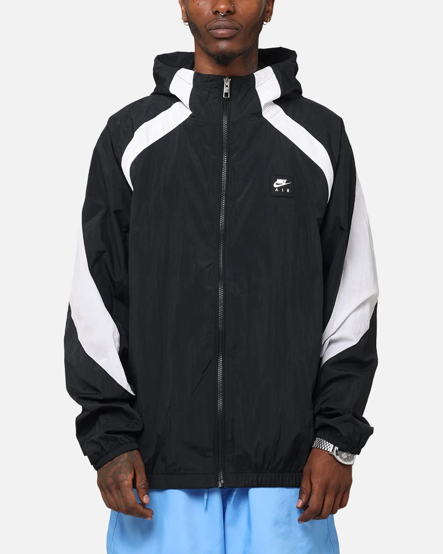 Stretch Knit Fabric Nike Air Woven Jacket Black/White/White