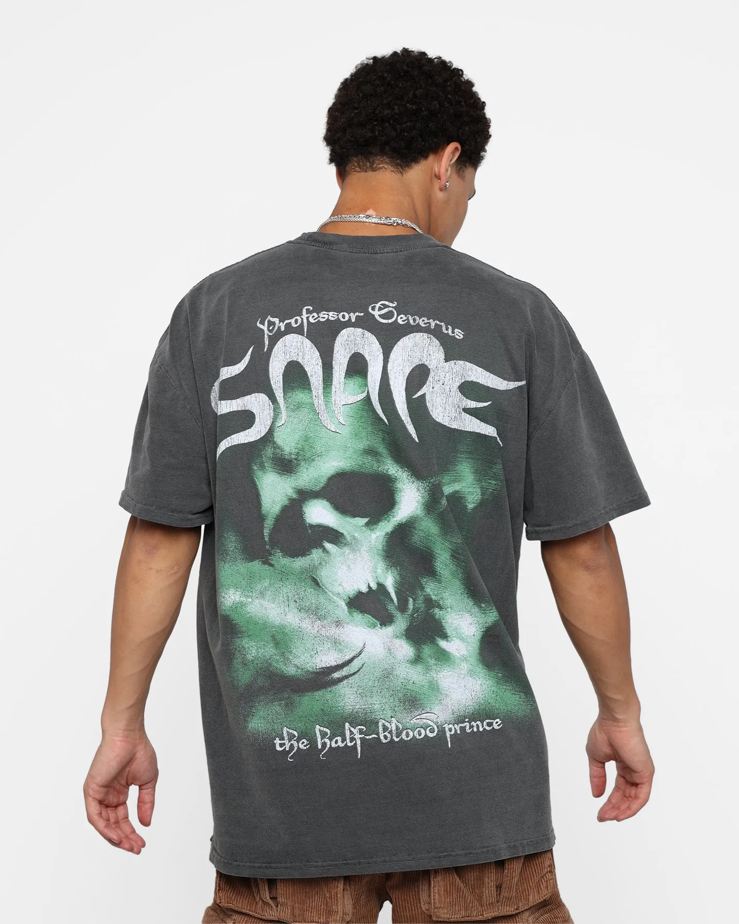 Cozy and Comfortable American Thrift X Harry Potter Snape Heavyweight Vintage T-Shirt Black Wash