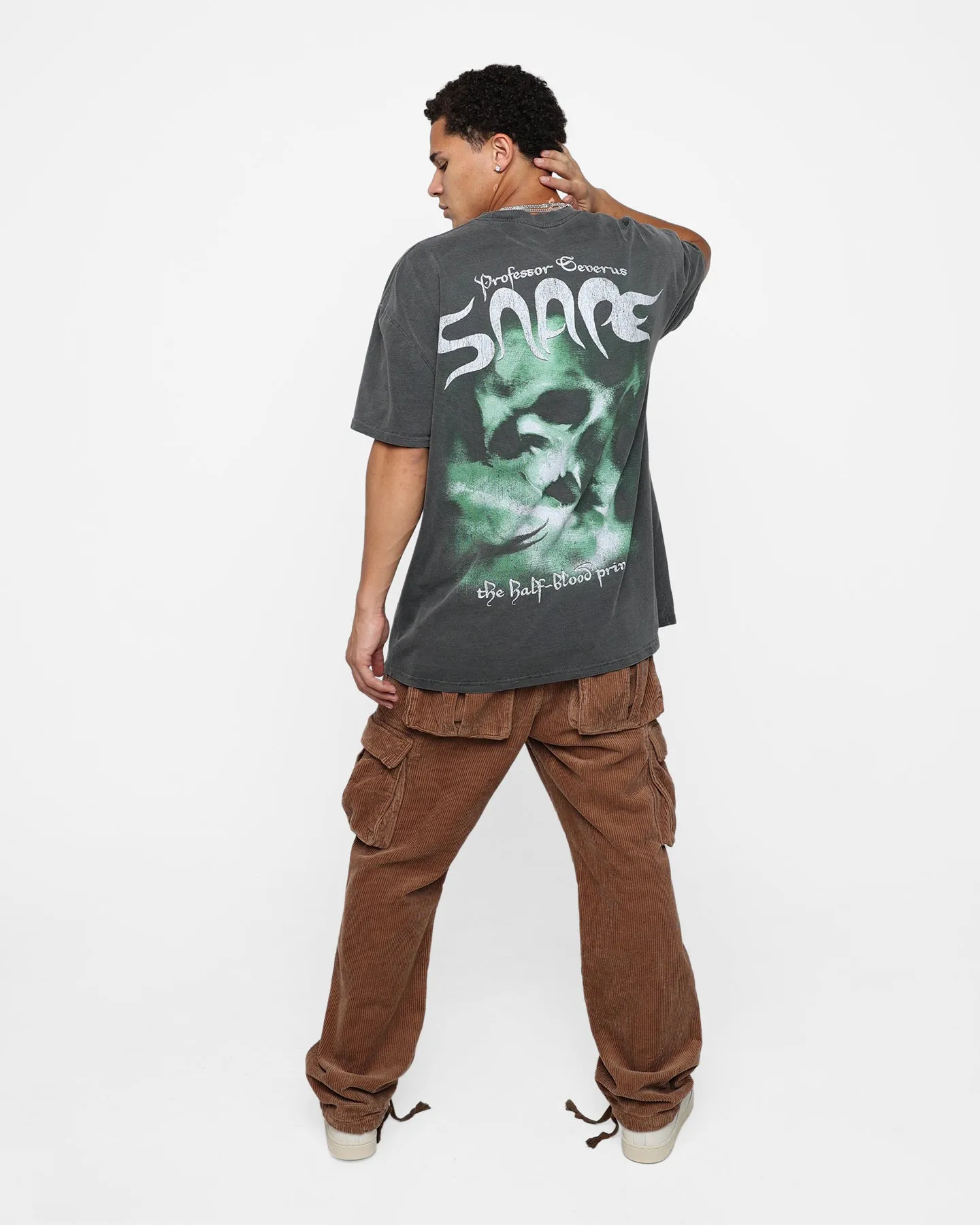 Solid color purity American Thrift X Harry Potter Snape Heavyweight Vintage T-Shirt Black Wash