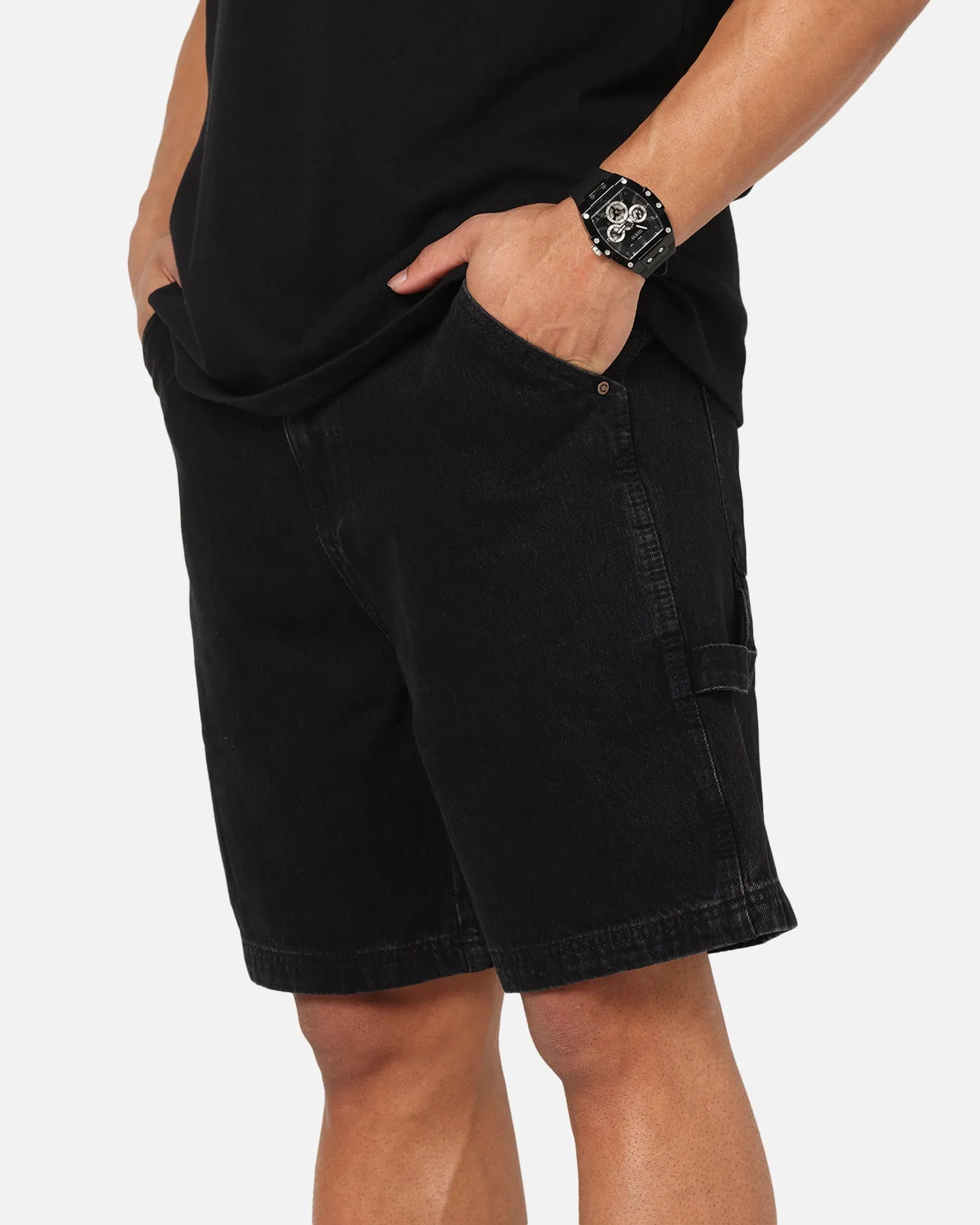 Recycled Material Carre C-Star Denim Shorts Black Wash