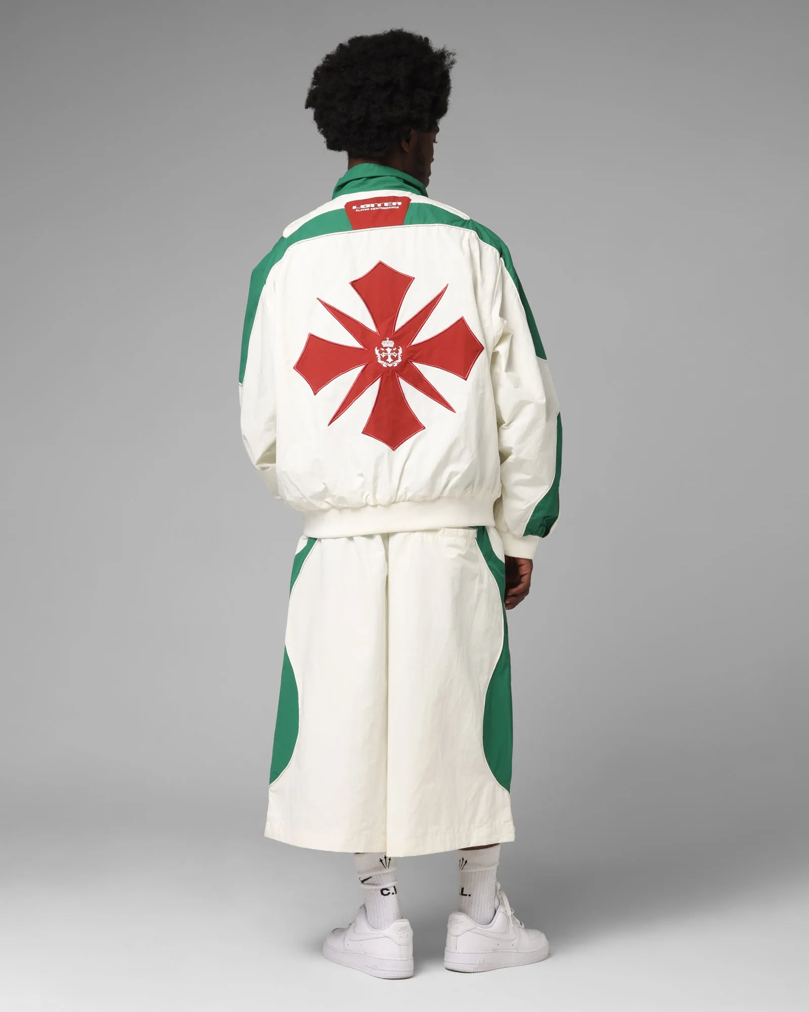 non adjustable Culture Loiter Club Classic Track Jacket White/Green