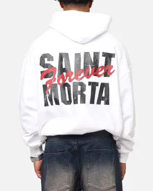 Saint Morta Forever Boxy Hoodie White Warm Taped Shoulder Seams
