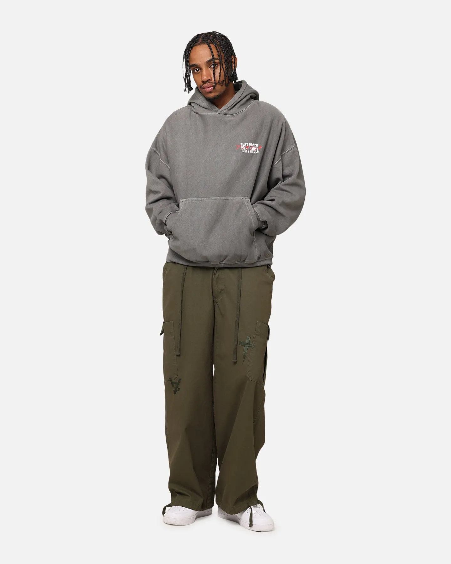 The Anti Order Junya Boxy Hoodie Washed Charcoal cleaning outfit Vintage Wash Effect