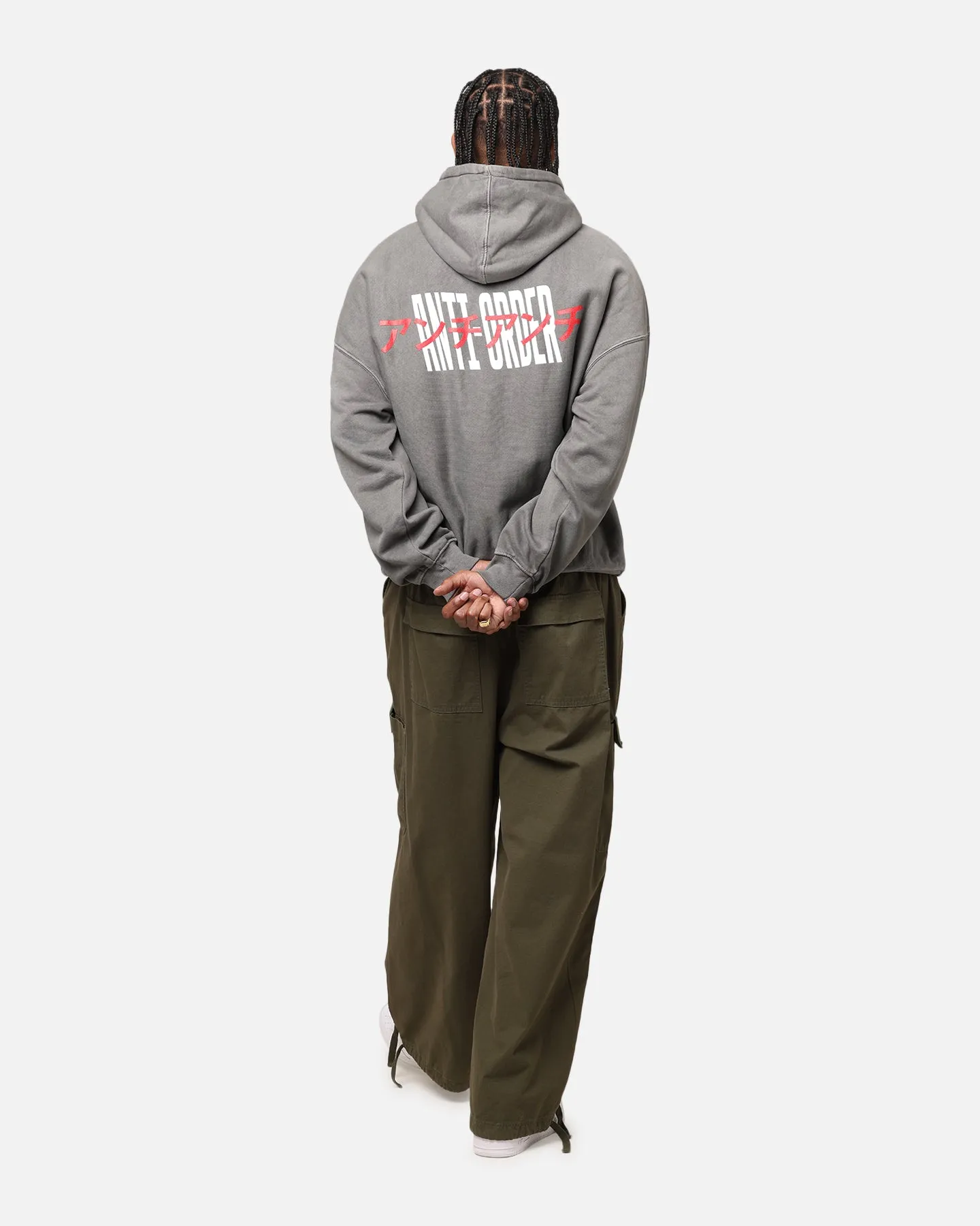 Outdoor Style Monogrammable The Anti Order Junya Boxy Hoodie Washed Charcoal