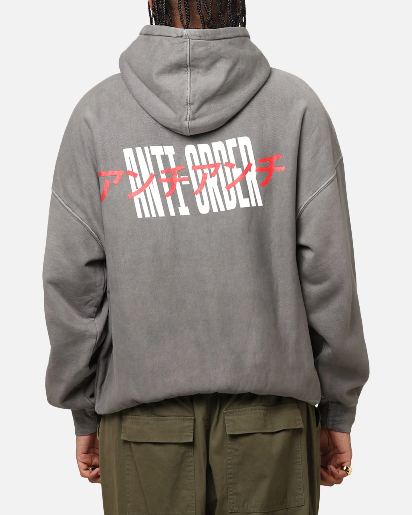 slim fit The Anti Order Junya Boxy Hoodie Washed Charcoal
