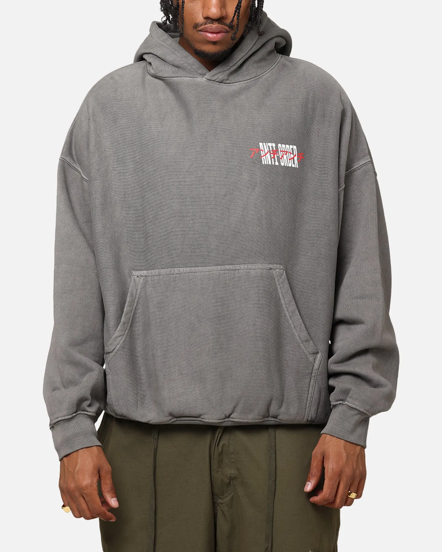 Classic Fit The Anti Order Junya Boxy Hoodie Washed Charcoal