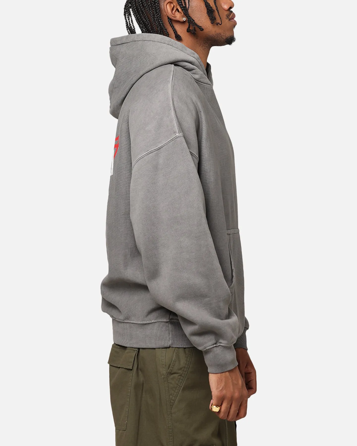 The Anti Order Junya Boxy Hoodie Washed Charcoal Drop Shoulder Design Lizard like