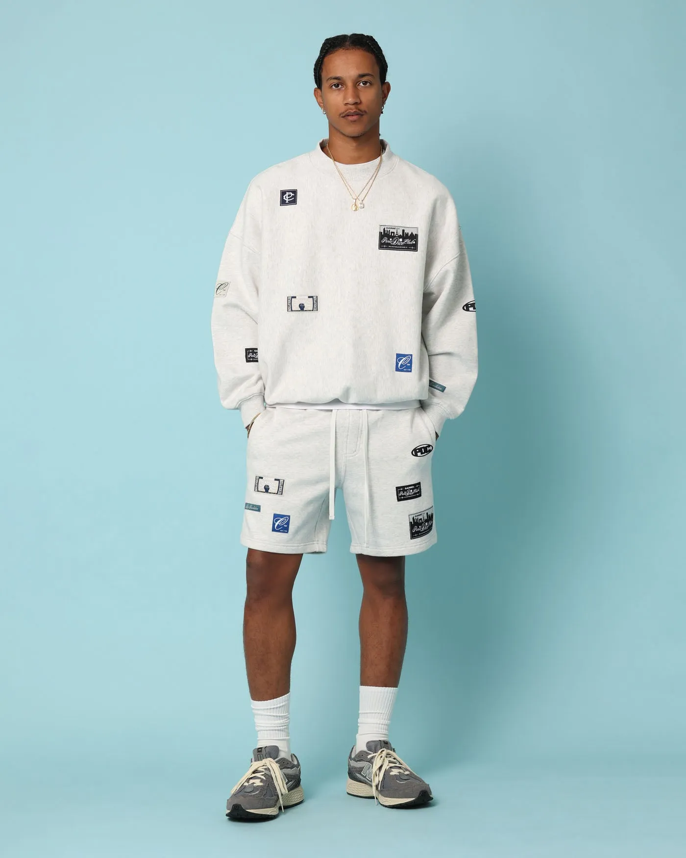 Quick Response Fit Carr?? Patchwork Sweat Shorts Grey Marle