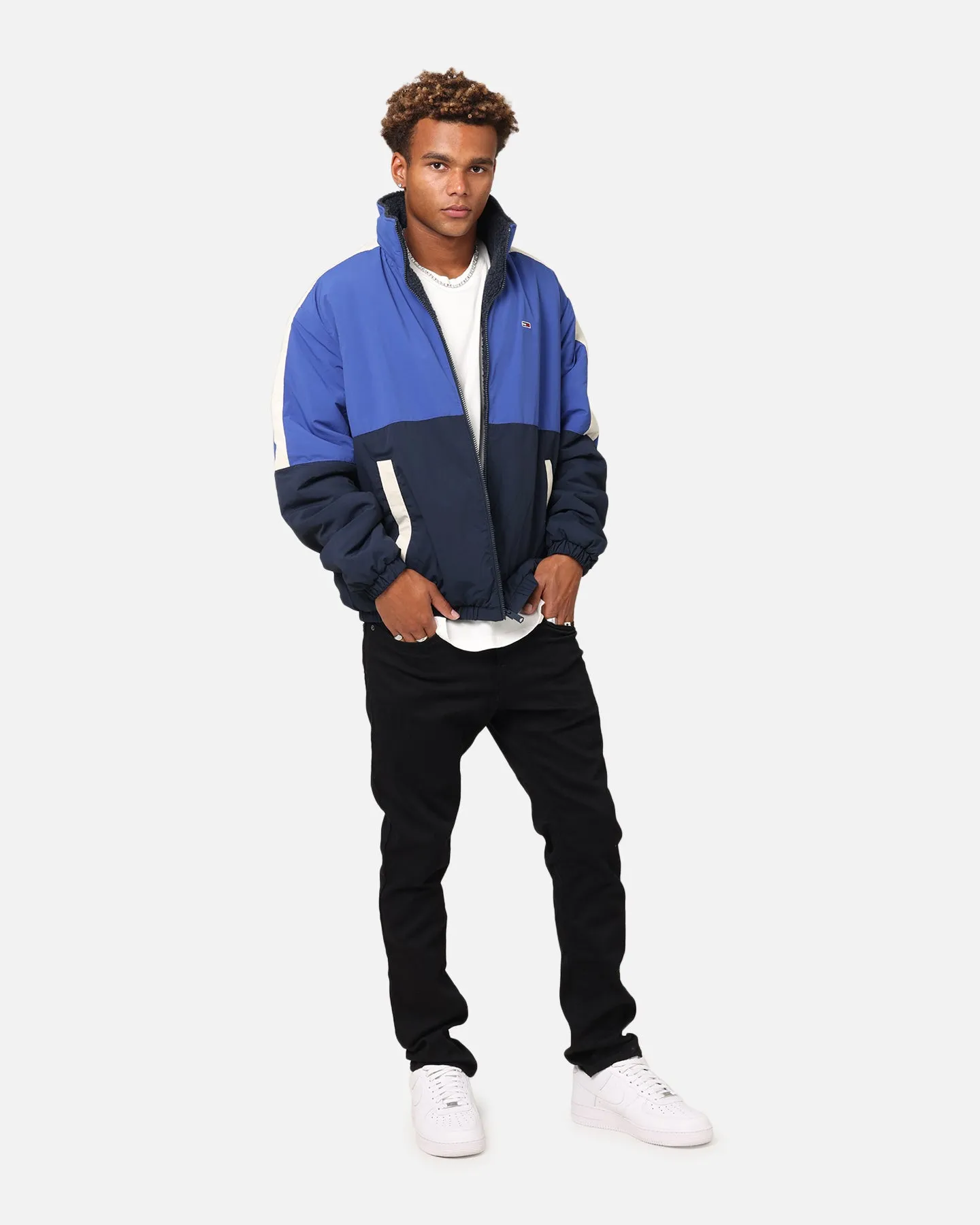 Tommy Jeans TJM Reversible Jacket Bright Blue Reflective Trim hypoallergenic material
