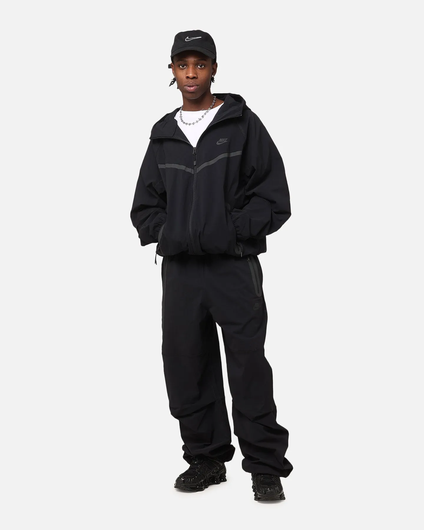 Nike Tech Woven Full Zip Jacket Back/Black/Black Outdoor Fit Engage