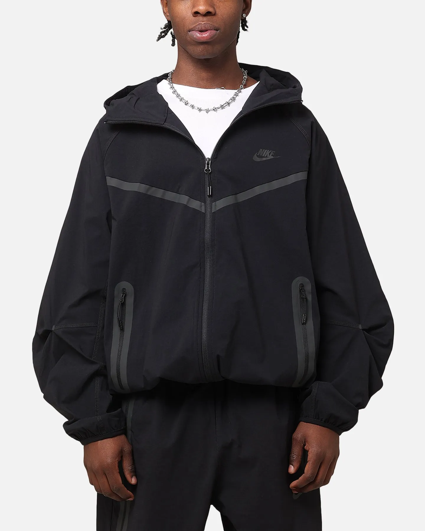 ZipperClosure Nike Tech Woven Full Zip Jacket Back/Black/Black