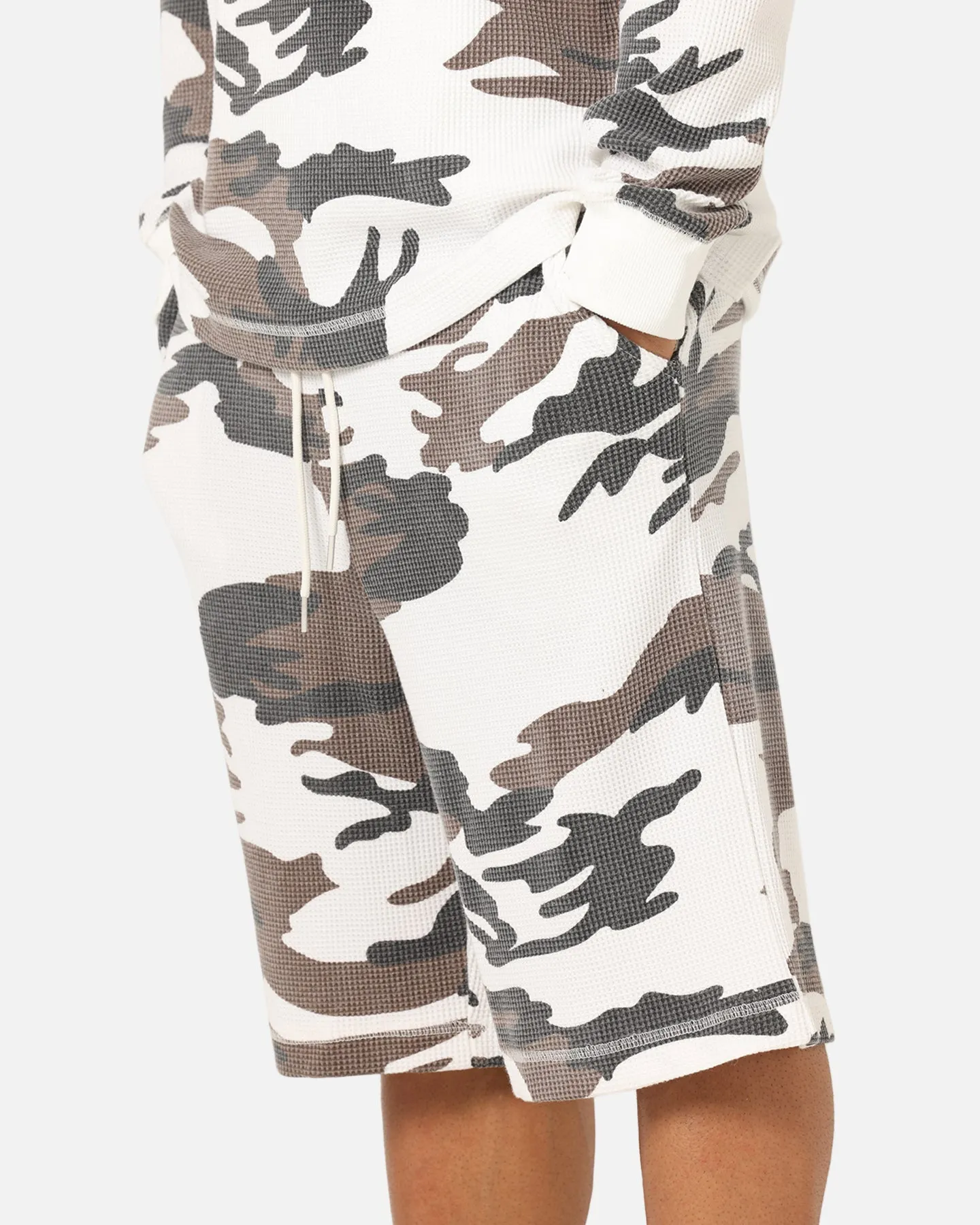 Summer Wardrobe Versatile Shorts XXIII Printed Thermal Shorts Snow Camo