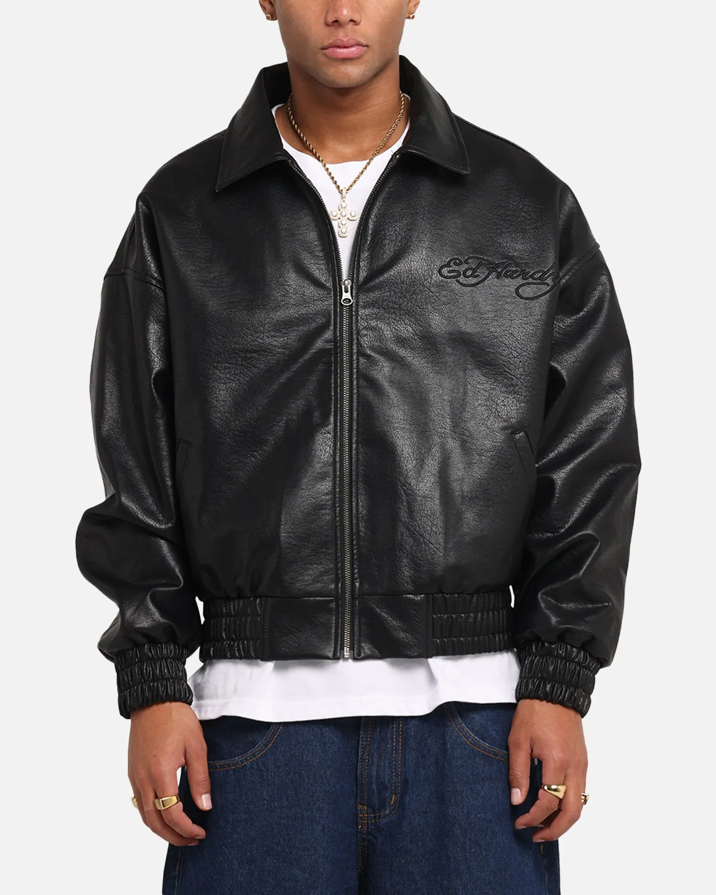 Ed Hardy Eagle Jacket Black Loose-fit