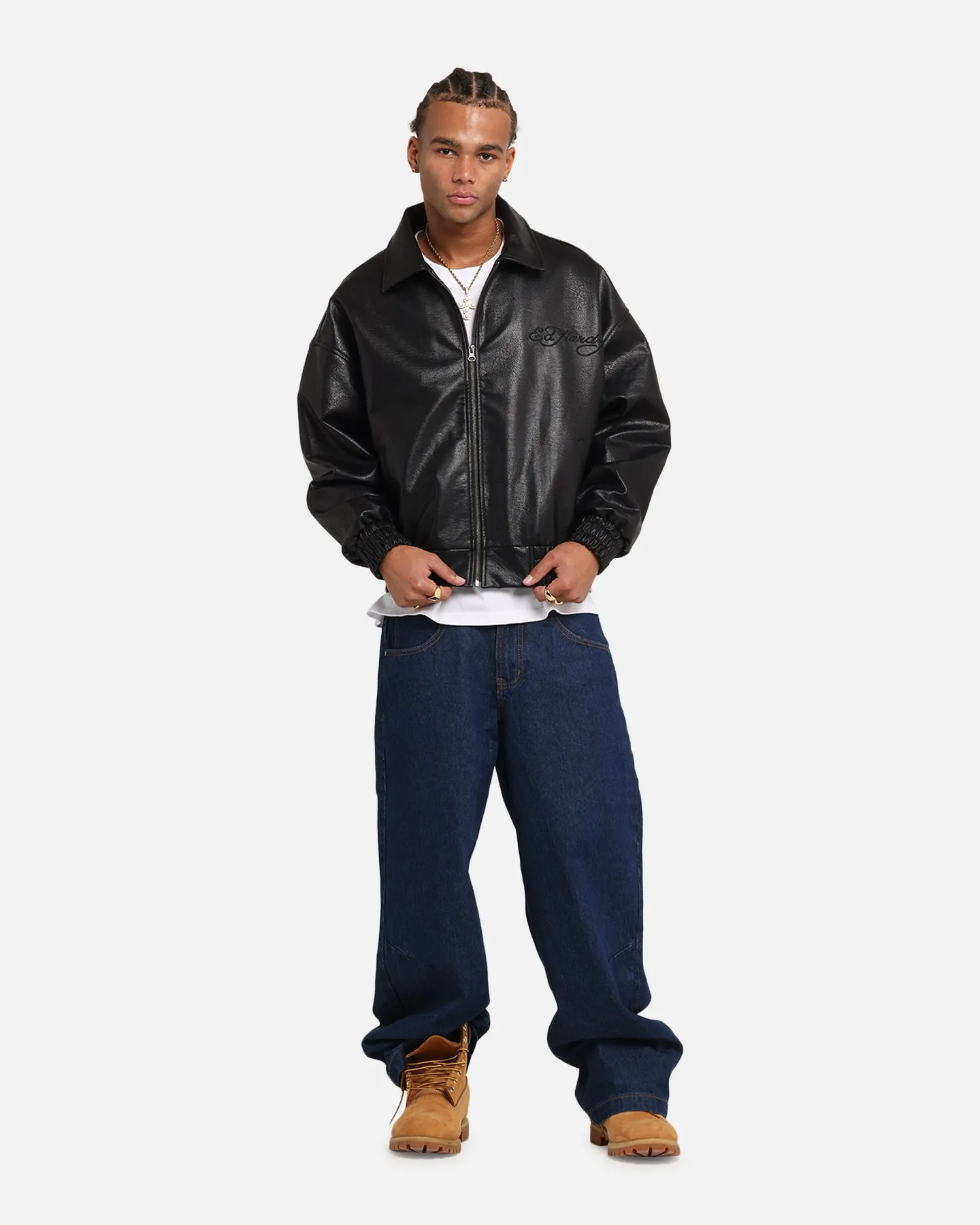 Ed Hardy Eagle Jacket Black Winter Essentials Weatherproof Zippers