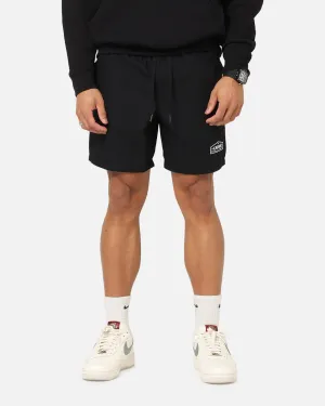 Minimalist Style Easy Layering Carre Block Star Beach Shorts Black