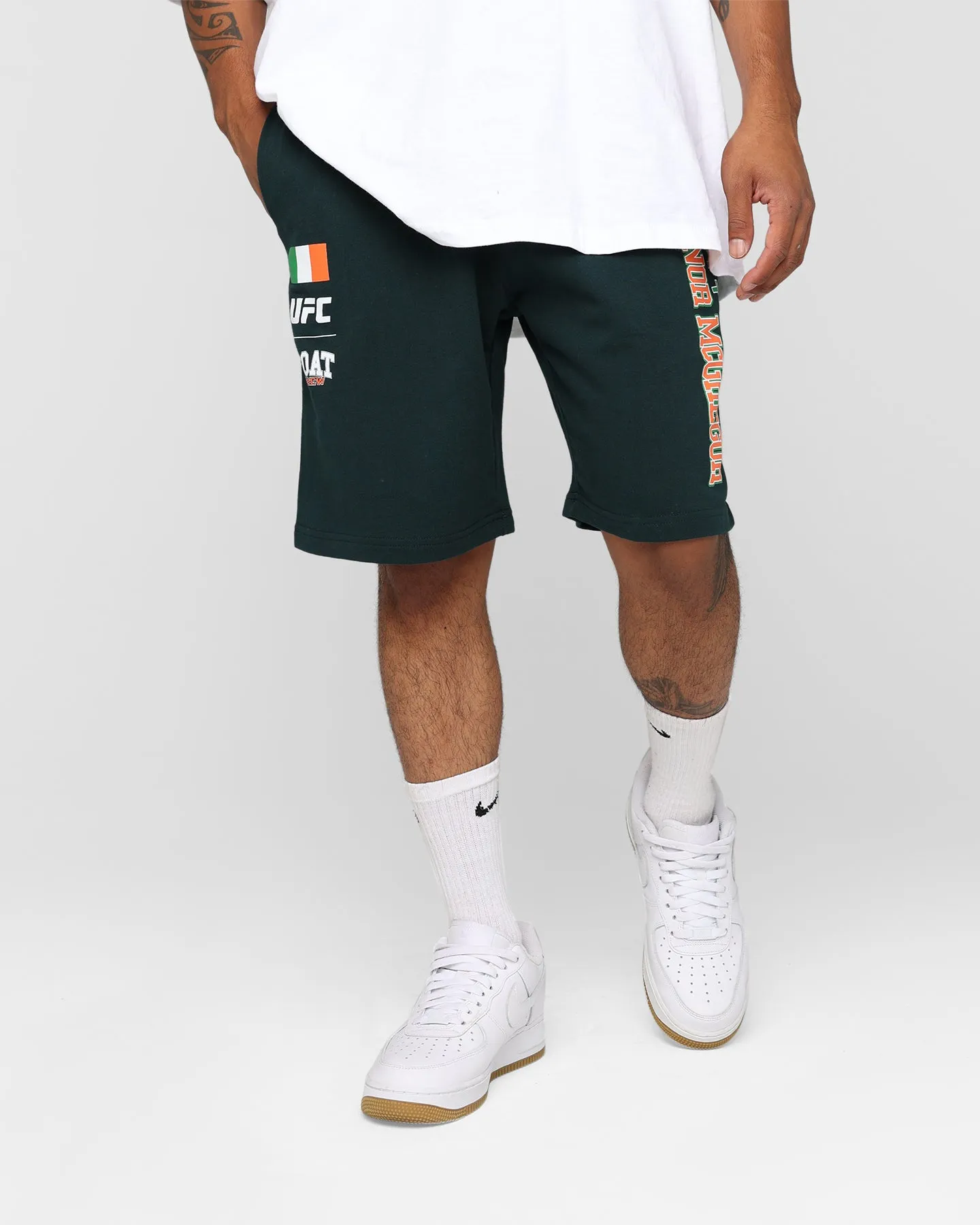 Goat Crew X UFC Team McGregor Shorts Deep Green Wrinkle Free Weave
