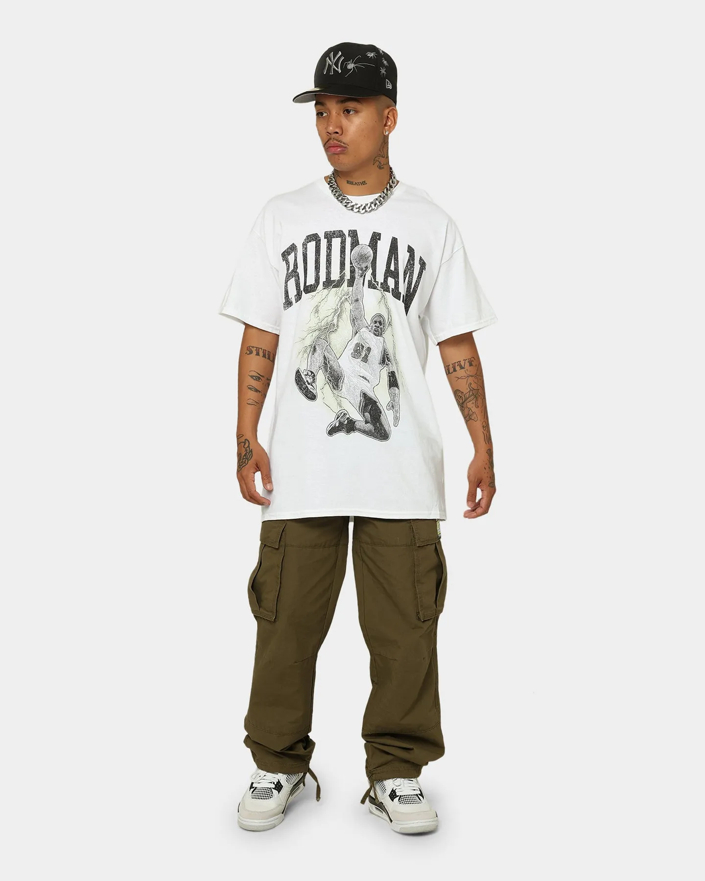 SoftenedNeckline Easy-to-Match Rodman Brand Rodman Dunk UV T-Shirt White
