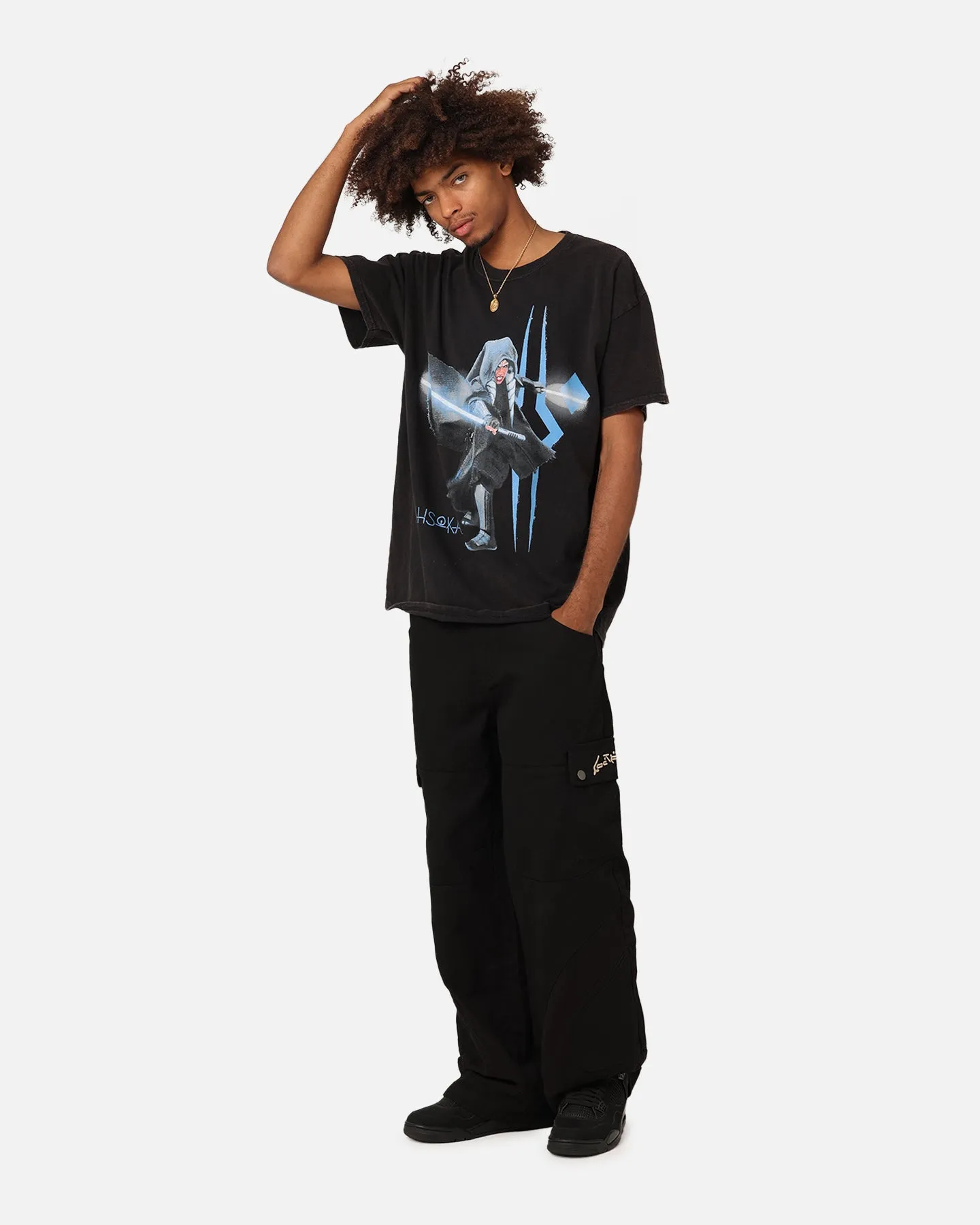 Casual Essential Wear Star Wars Ahsoka Vintage T-Shirt Black Wash
