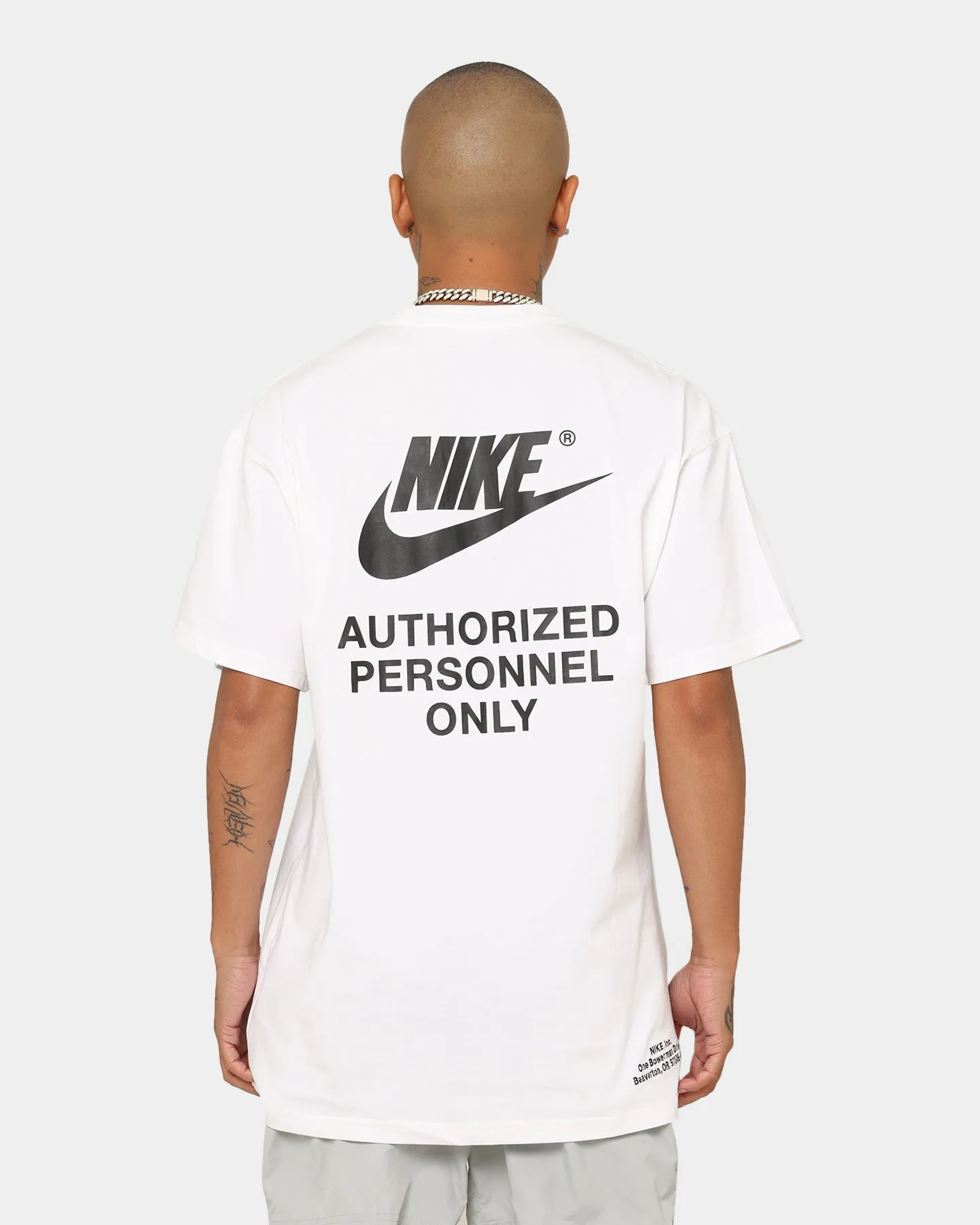 EcoConscious Processing Nike Sportswear Authorized Personnel T-Shirt White