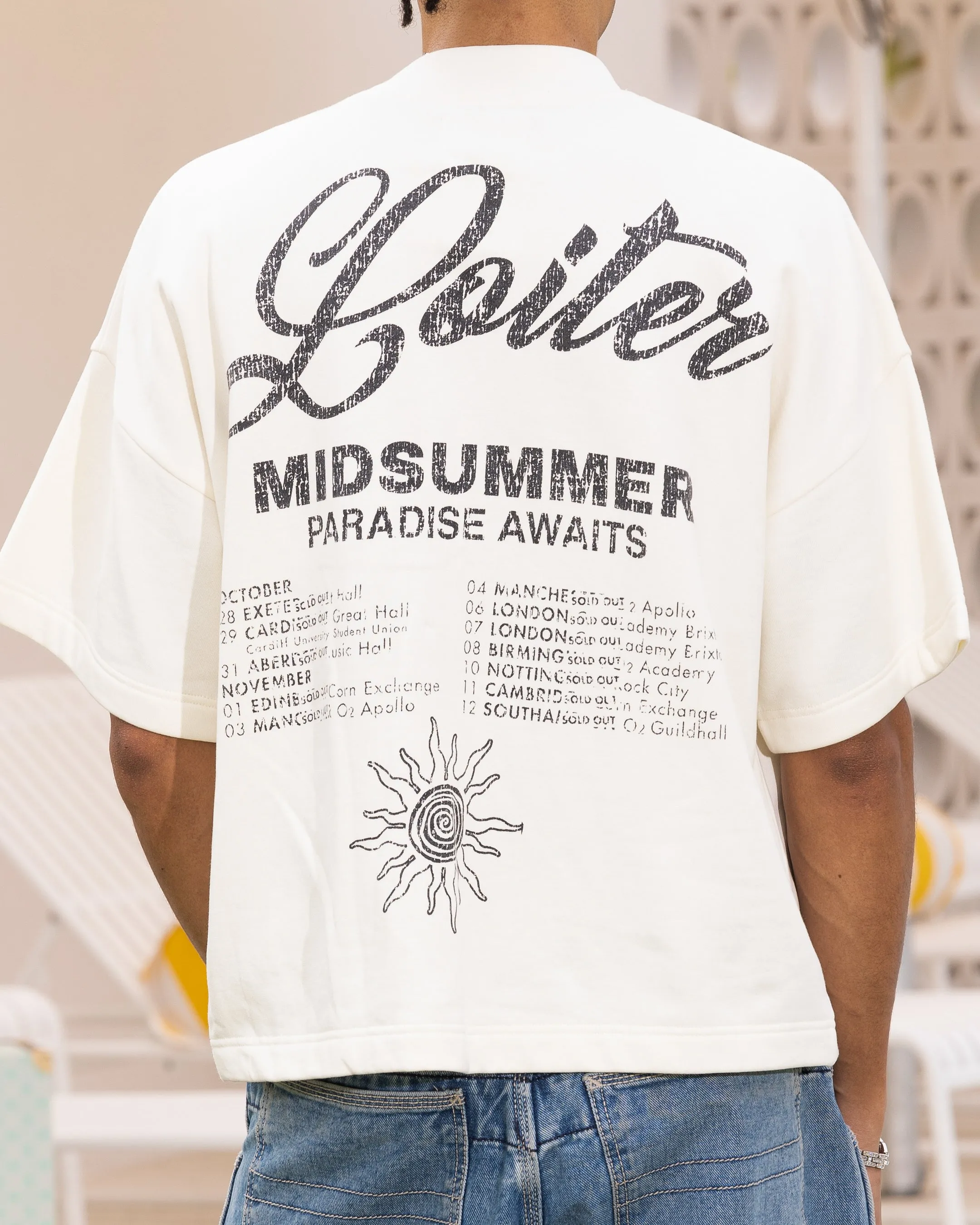 Loiter Palm Spring Box T-Shirt Off White Fashion-Forward Fit Active Style Trend