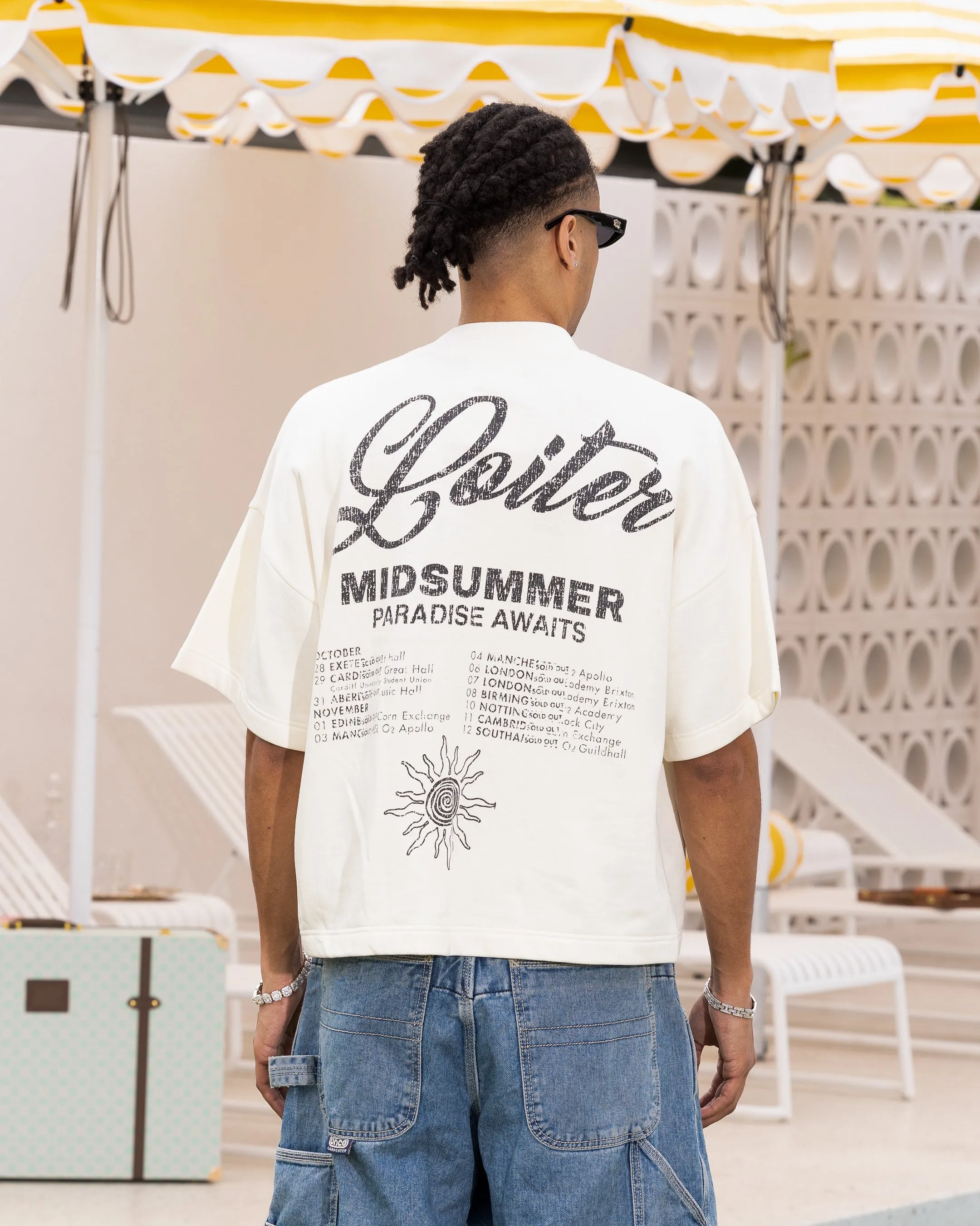 Soft and Light Wear Loiter Palm Spring Box T-Shirt Off White