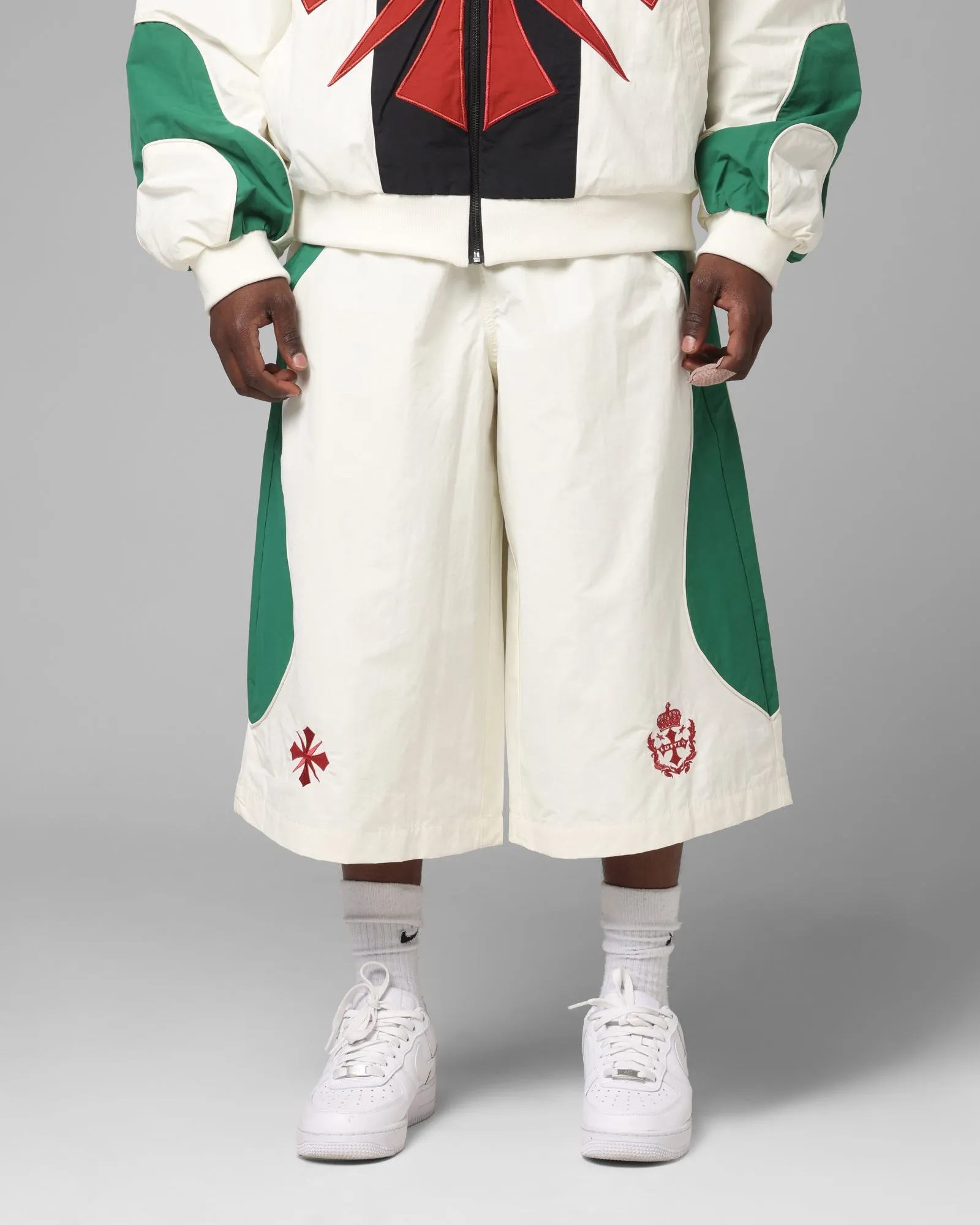 AntiSlipGrip Loiter Club Classic Track Shorts White/Green