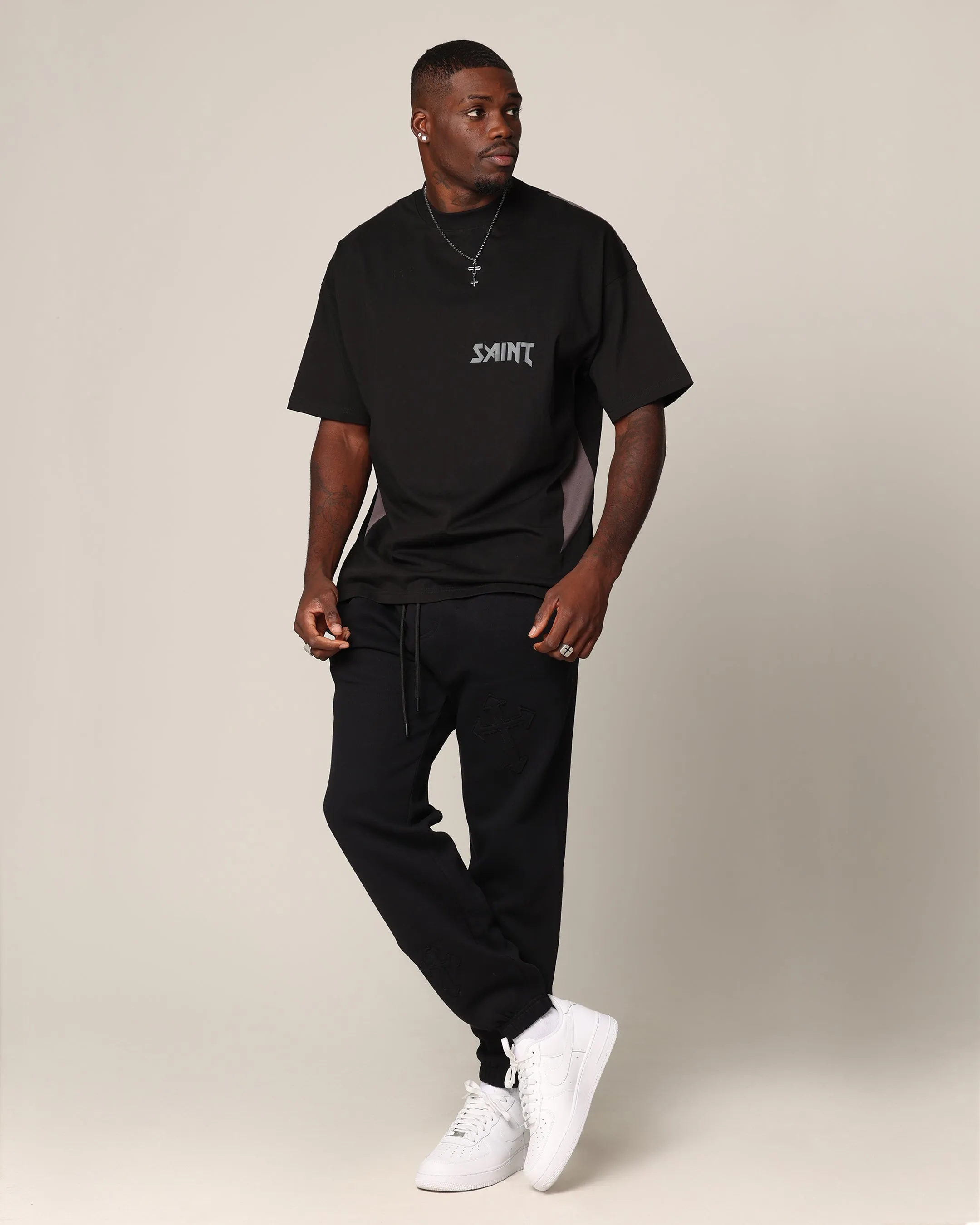 Flexible Wear Essential Wardrobe Saint Morta Rage Boxy T-Shirt Black/Grey
