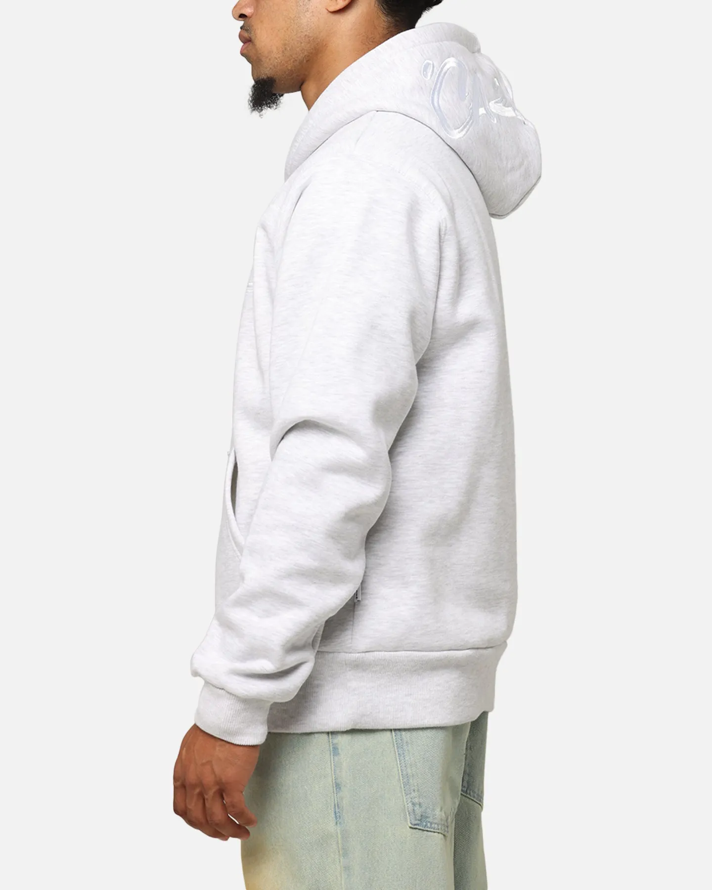 Carre Graffiti Hoodie Grey Marle Kangaroo Pocket Style