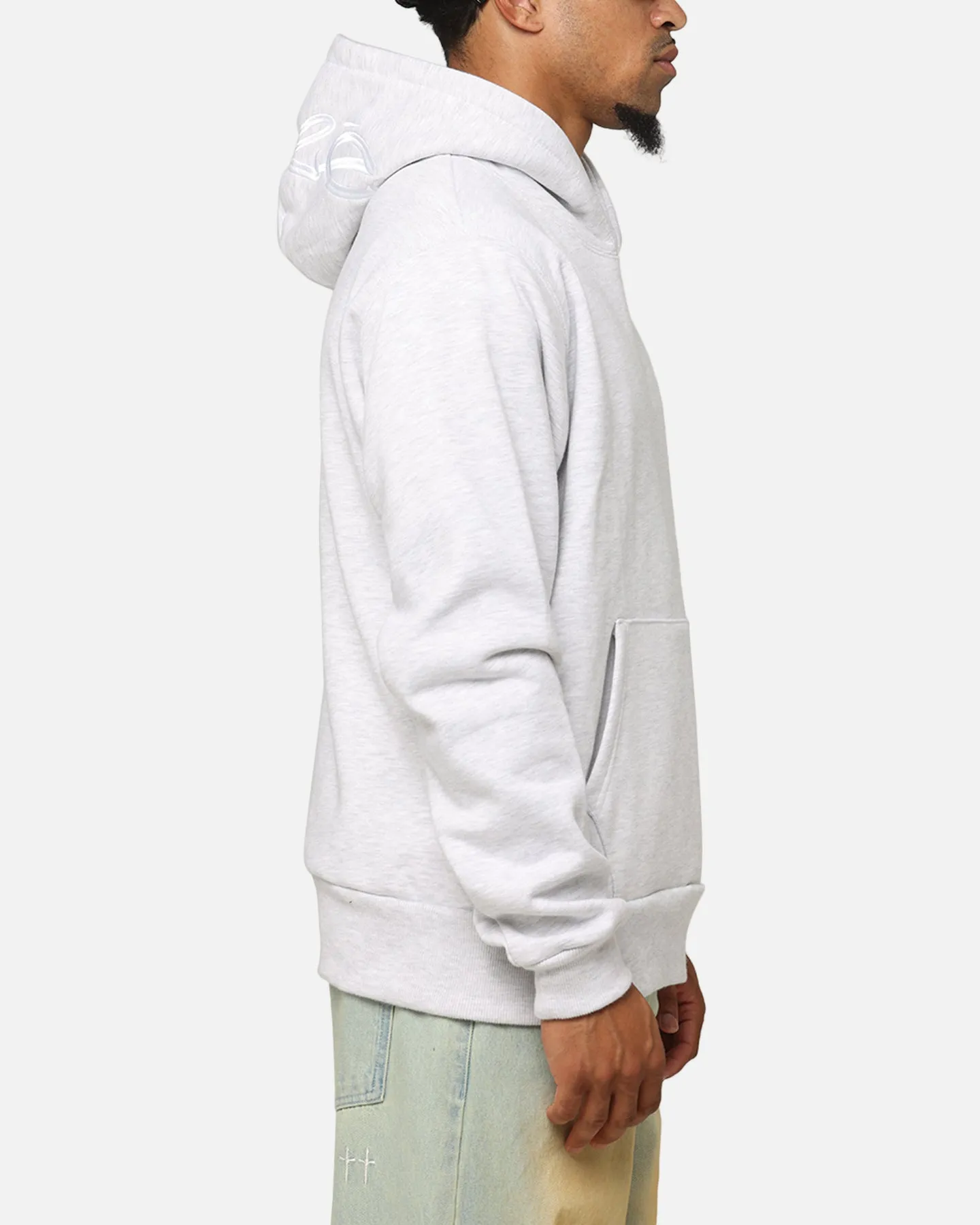Low Profile Logo Lightweight Layer Carre Graffiti Hoodie Grey Marle