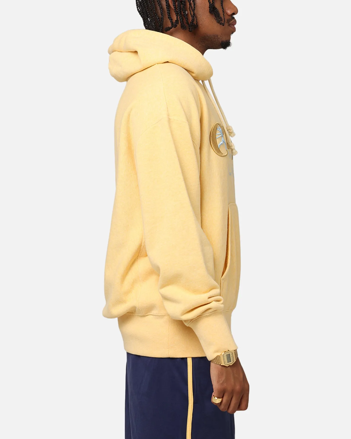 Four Way Stretch Material Champion Vintage Logo Sweatshirt Hoodie Yellow