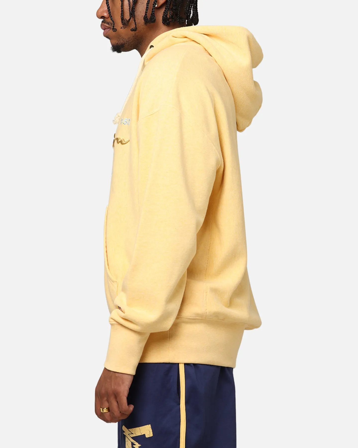 Champion Vintage Logo Sweatshirt Hoodie Yellow Street Season