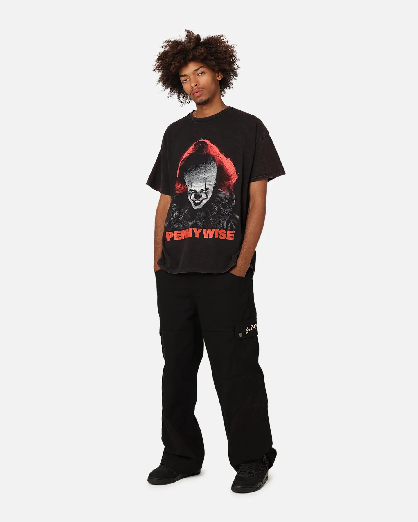 Goat Crew X Warner Bros. Entertainment Pennywise Face Vintage T-Shirt Black Wash Premium Cotton
