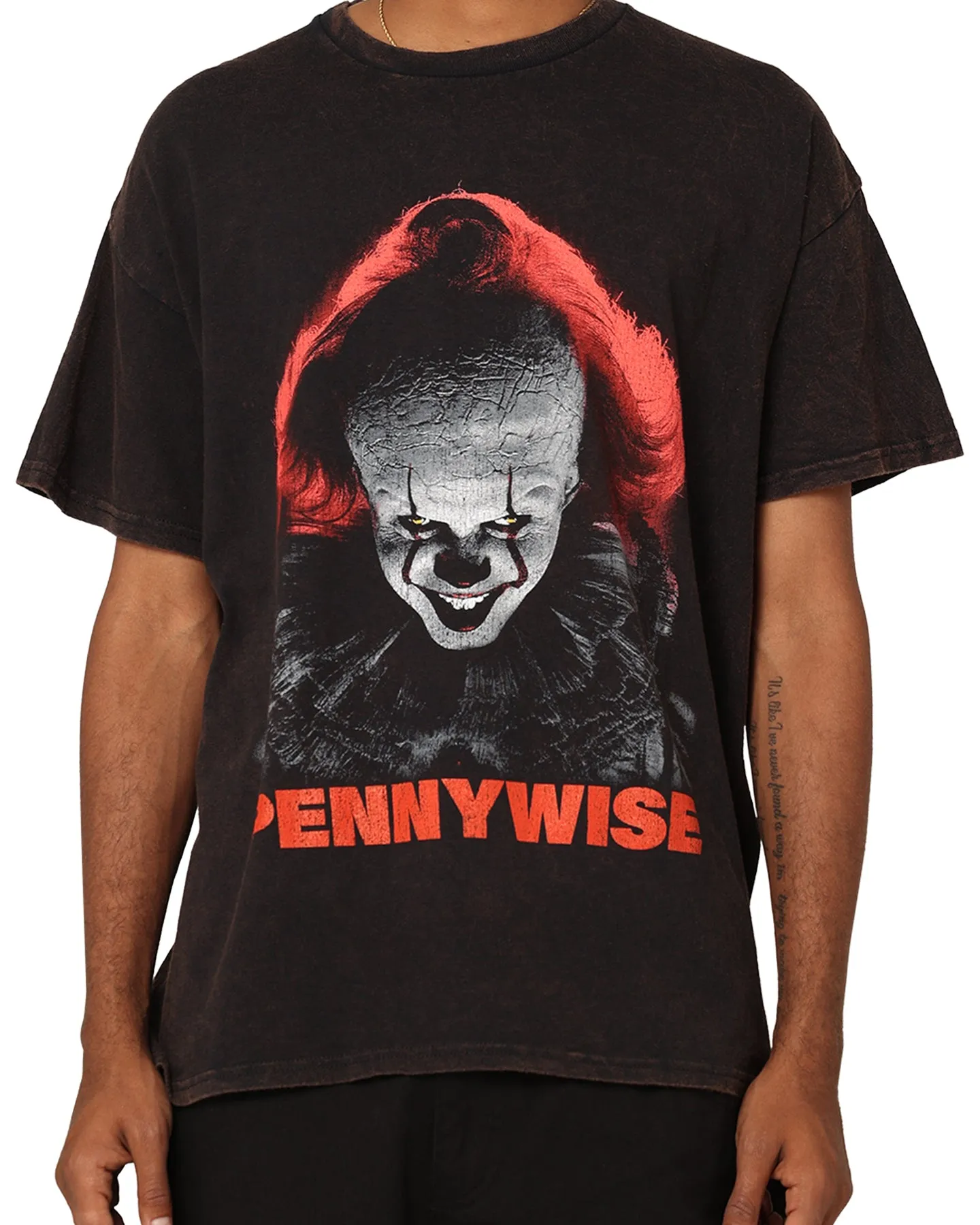 Urban Style Trend Goat Crew X Warner Bros. Entertainment Pennywise Face Vintage T-Shirt Black Wash