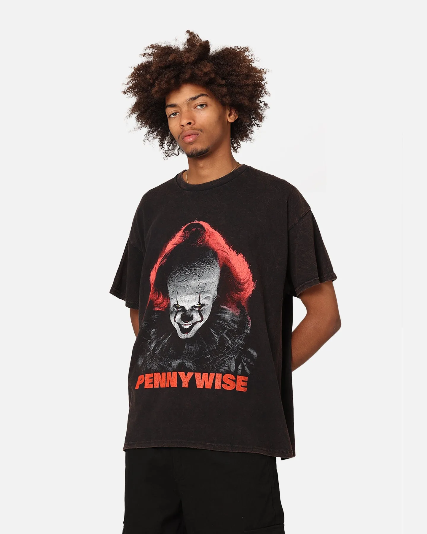AntiBacterialTreatment Goat Crew X Warner Bros. Entertainment Pennywise Face Vintage T-Shirt Black Wash